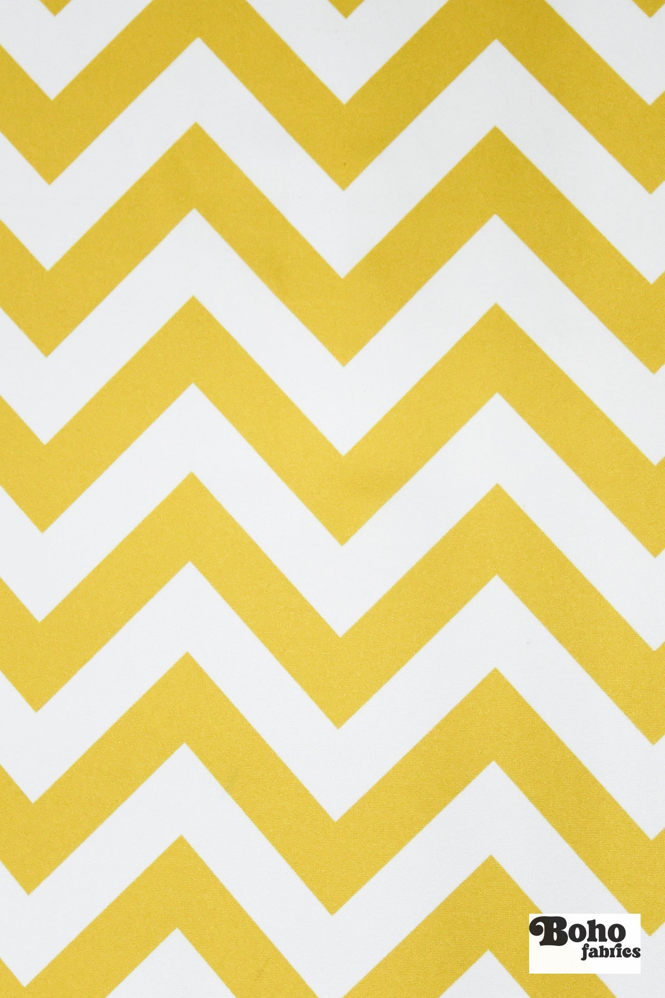 Golden & White, 1" Wide Chevron Canvas Woven Fabric - Boho Fabrics - Canvas Fabric