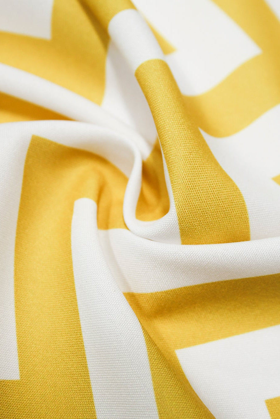 Golden & White, 1" Wide Chevron Canvas Woven Fabric - Boho Fabrics - Canvas Fabric