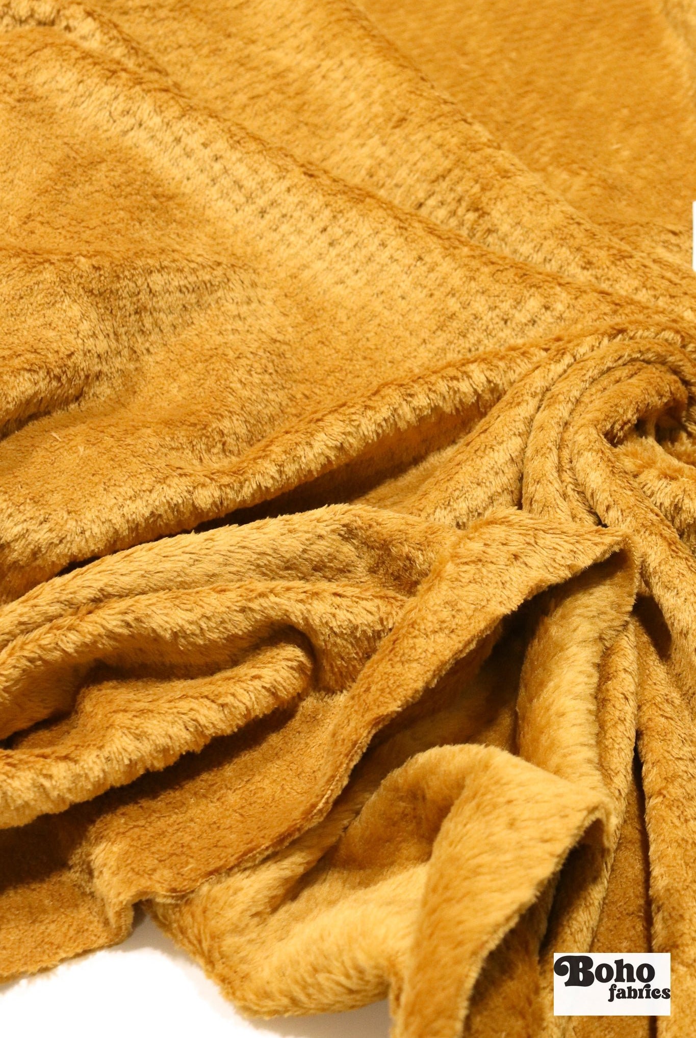 Golden Yellow, Classic Double - Velour High Loft Fleece Fabric by Polartec - Boho Fabrics - Performance Fabrics