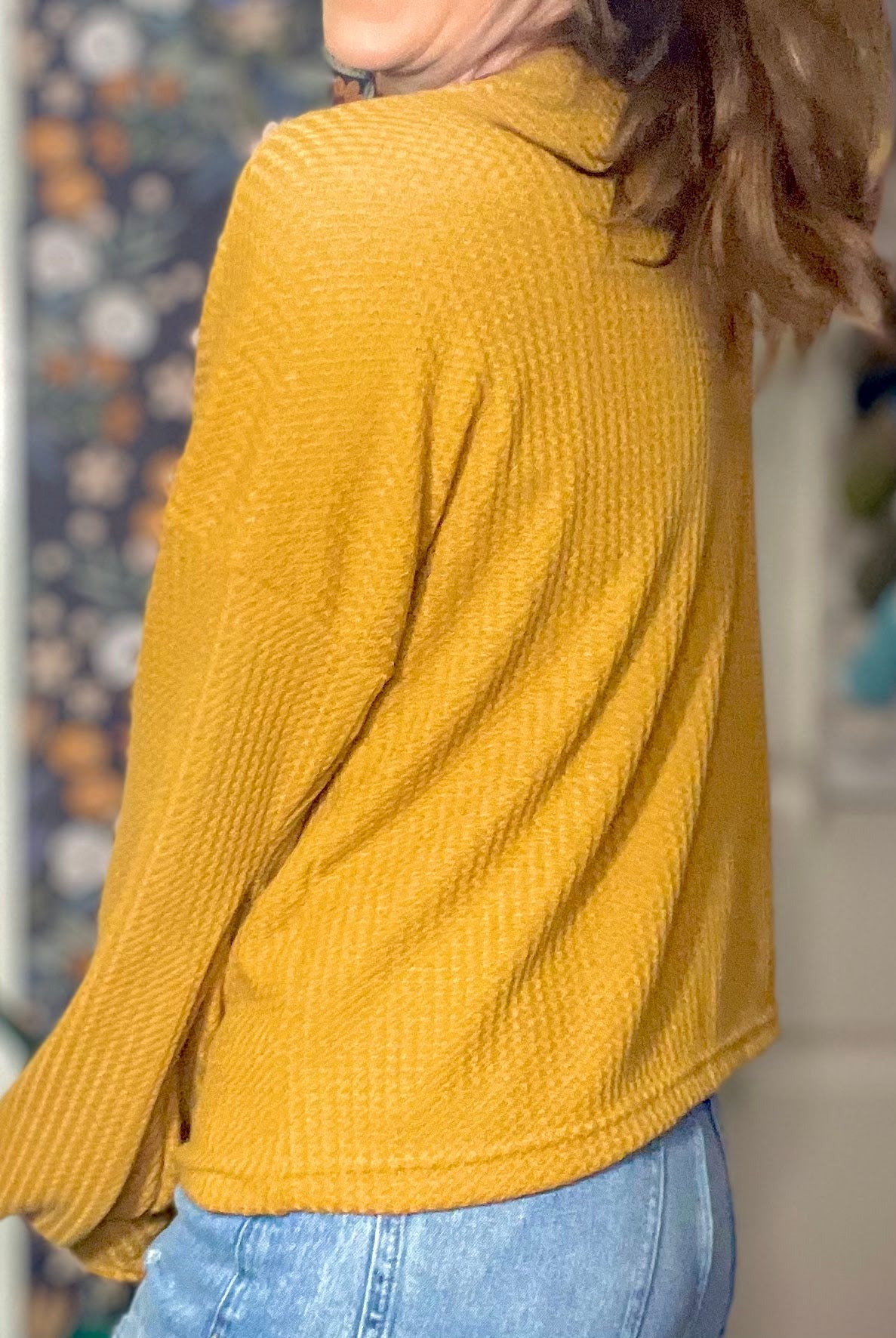 Golden Yellow, Waffle Knit Fabric - Boho Fabrics - Waffle Knits