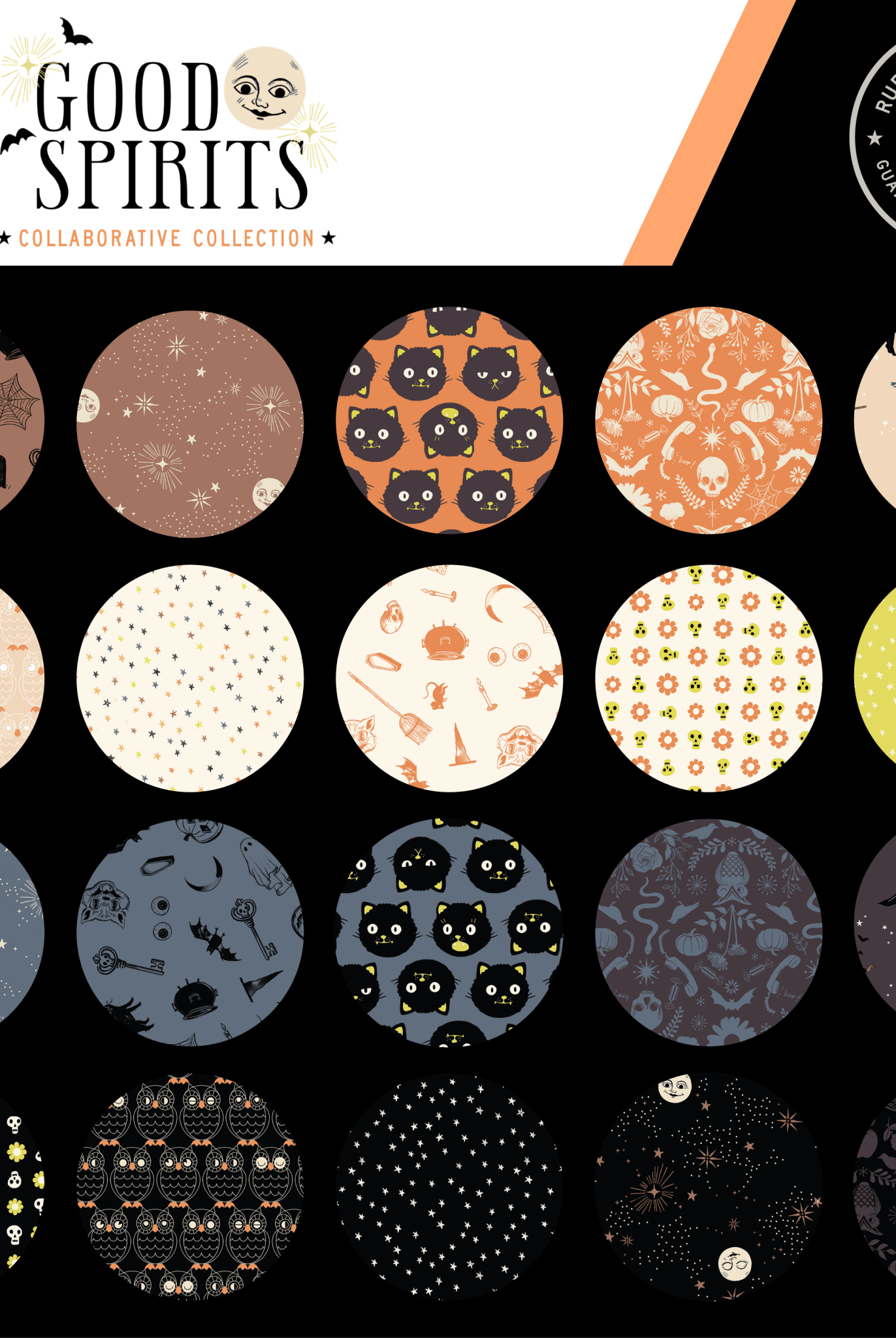 Good Spirits in Black by Ruby Star Society - 100% Cotton Quilting Fabric - RS5141 14G - Boho Fabrics - Quilting Cotton, Woven