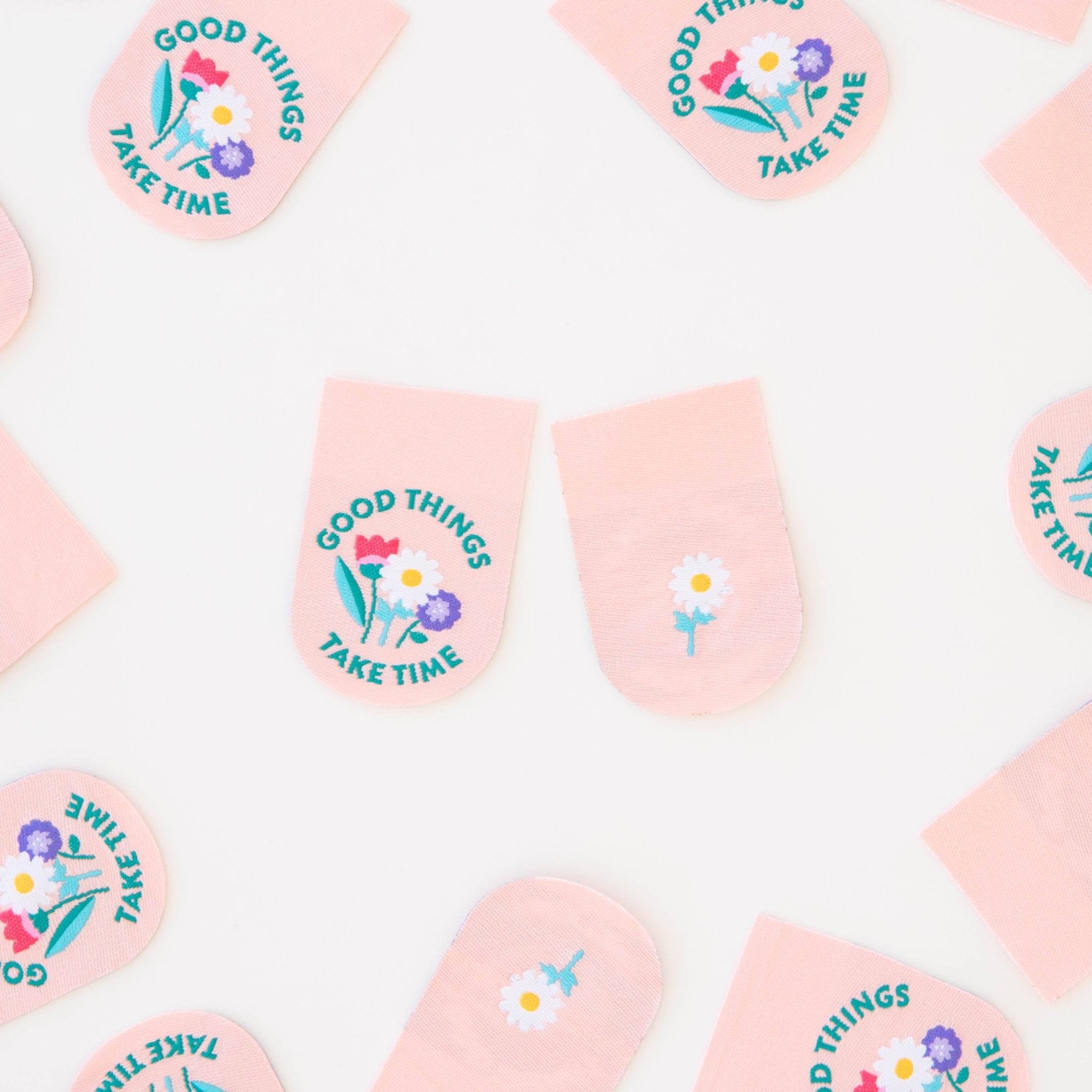 Good Things Take Time Woven Labels - Boho Fabrics -