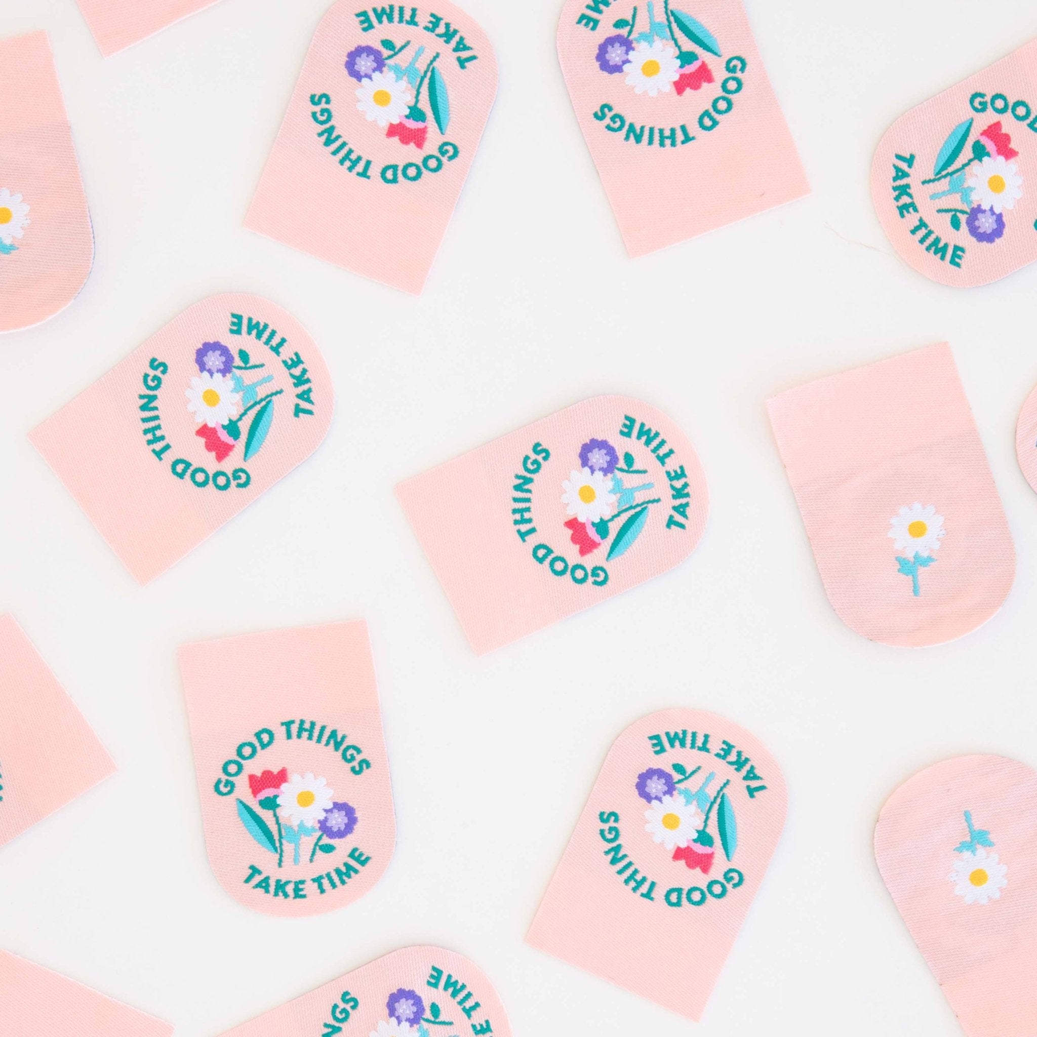 Good Things Take Time Woven Labels - Boho Fabrics -