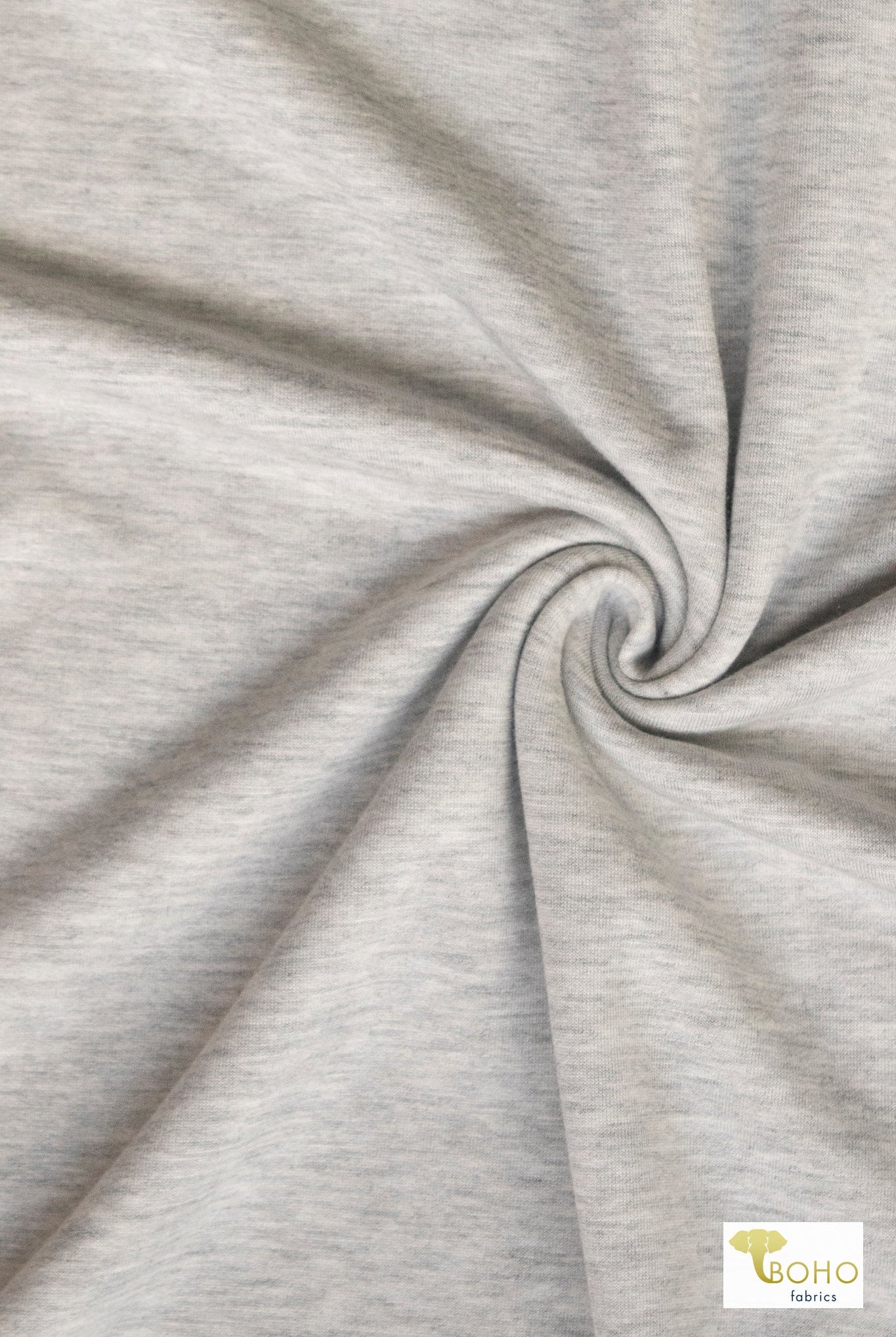 Gray Feather, Brushed French Terry Knit Fabric - Boho Fabrics - French Terry Solid Knit