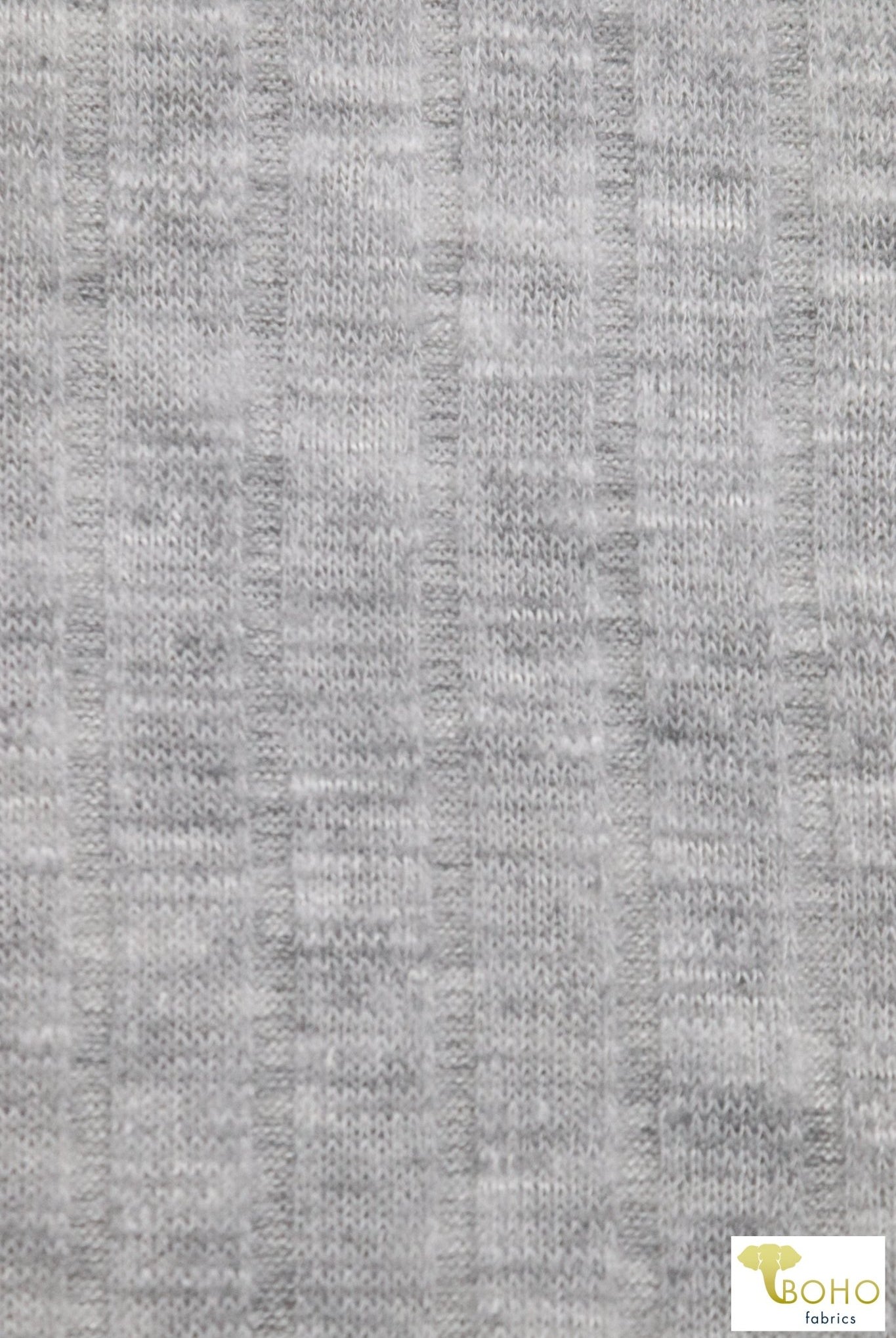 Gray Fog 9x4 Brushed Rib Knit Fabric. BRIB-201-GRY - Boho Fabrics