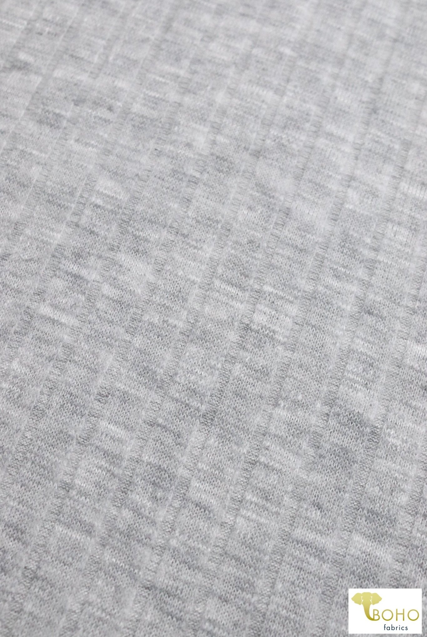 Gray Fog 9x4 Brushed Rib Knit Fabric. BRIB-201-GRY - Boho Fabrics