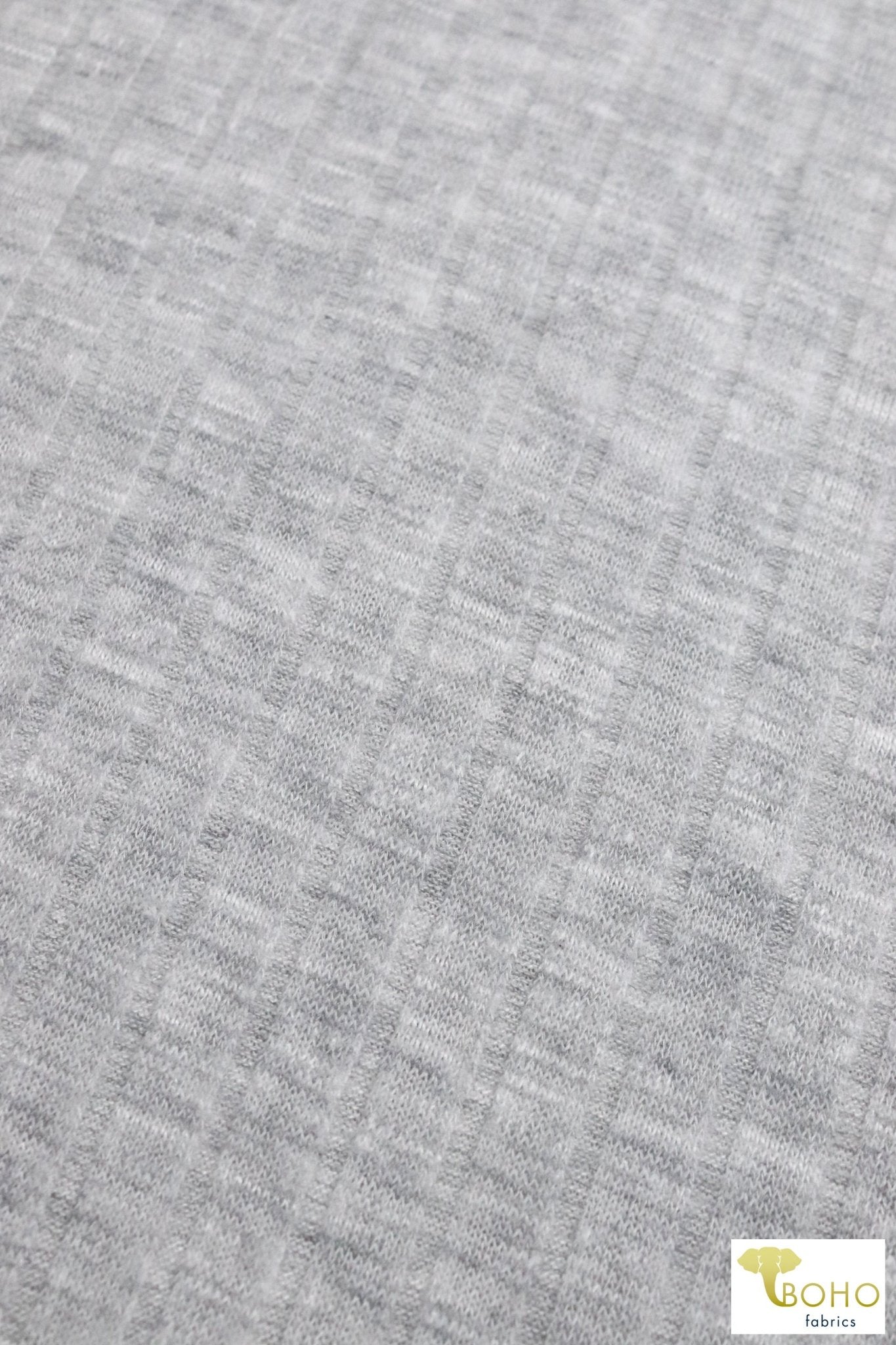 Gray Fog 9x4 Brushed Rib Knit Fabric. BRIB-201-GRY - Boho Fabrics