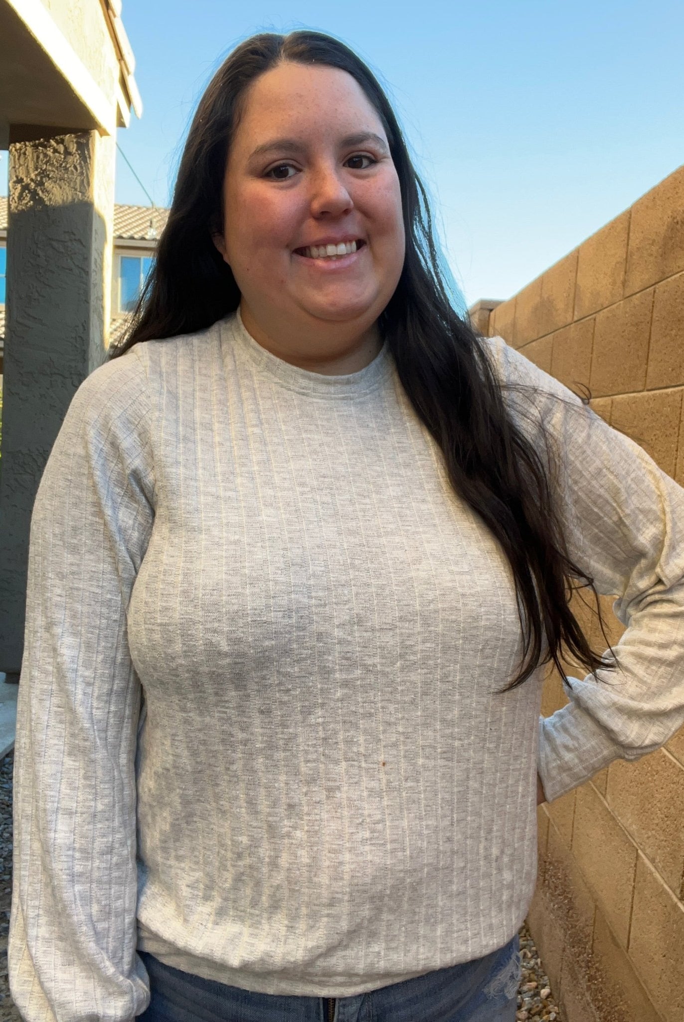 Gray Fog 9x4 Brushed Rib Knit Fabric. BRIB-201-GRY - Boho Fabrics - Rib Solid, Knit Fabric