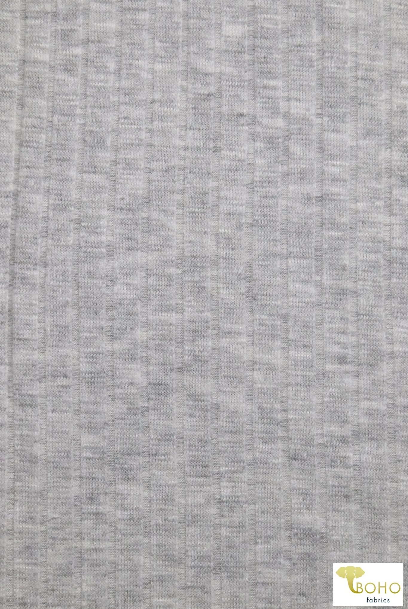 Gray Fog 9x4 Brushed Rib Knit Fabric. BRIB-201-GRY - Boho Fabrics