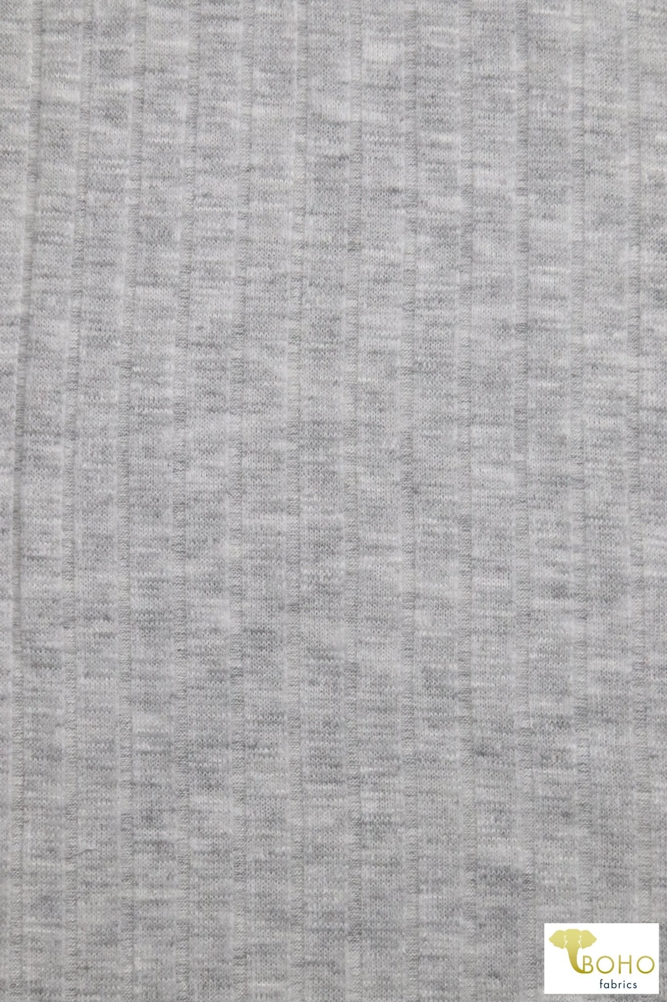 Gray Fog 9x4 Brushed Rib Knit Fabric. BRIB-201-GRY - Boho Fabrics