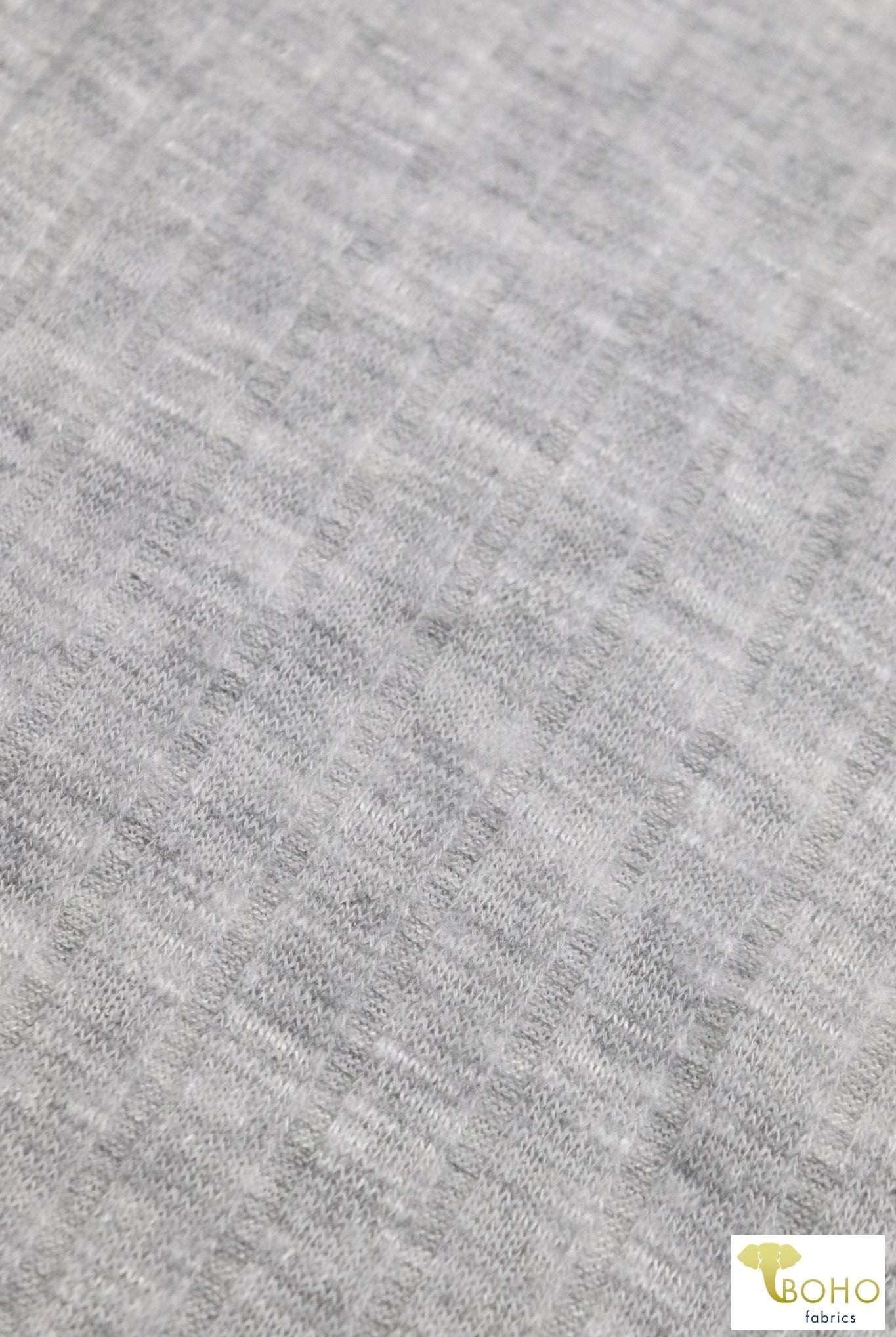 Gray Fog 9x4 Brushed Rib Knit Fabric. BRIB-201-GRY - Boho Fabrics