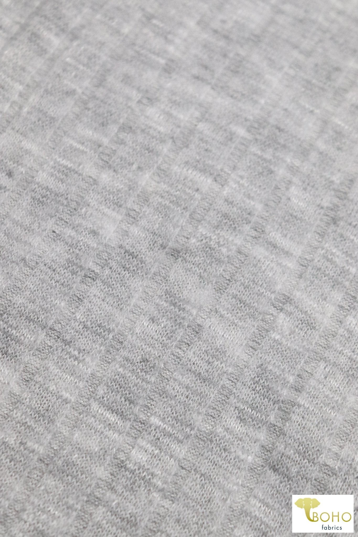 Gray Fog 9x4 Brushed Rib Knit Fabric. BRIB-201-GRY - Boho Fabrics