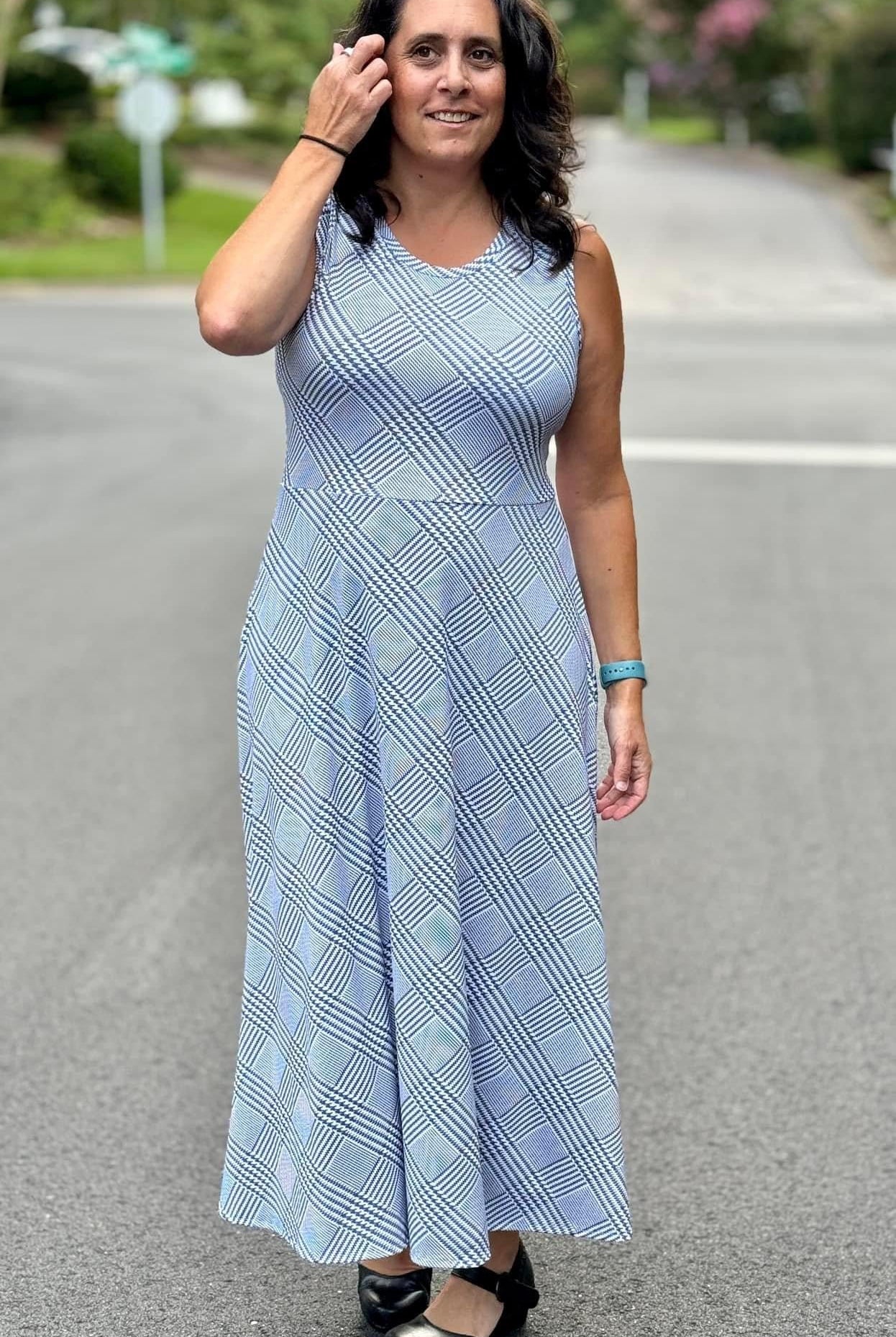 Gray Houndstooth, Athletic Knit Fabric - Boho Fabrics - Athletic Knit Fabric