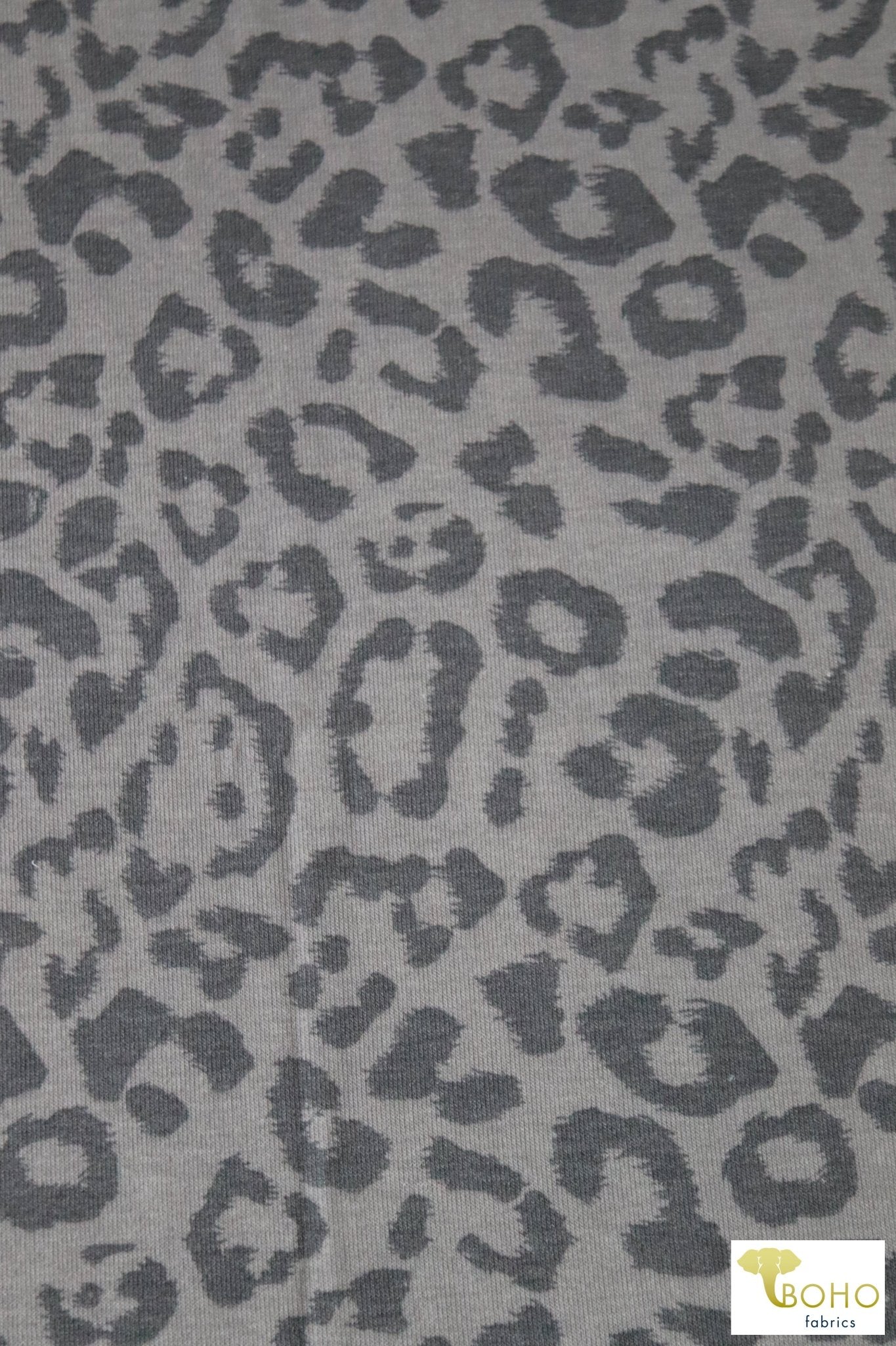 Gray Lynx, Printed Sweater Knit. PRSW-139 - Boho Fabrics