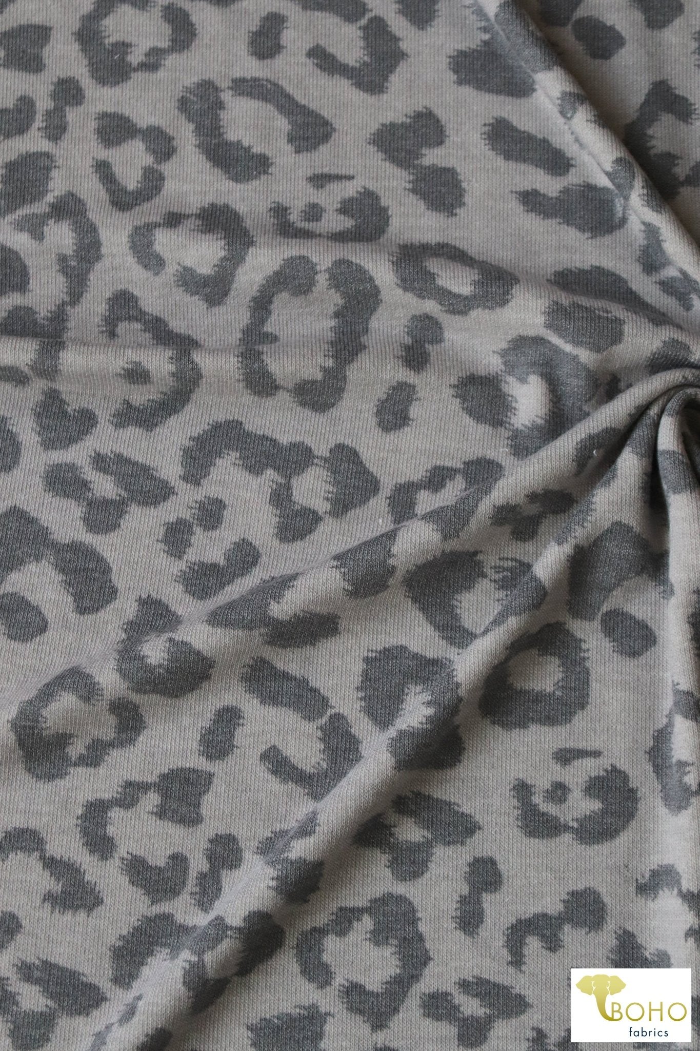 Gray Lynx, Printed Sweater Knit. PRSW-139 - Boho Fabrics