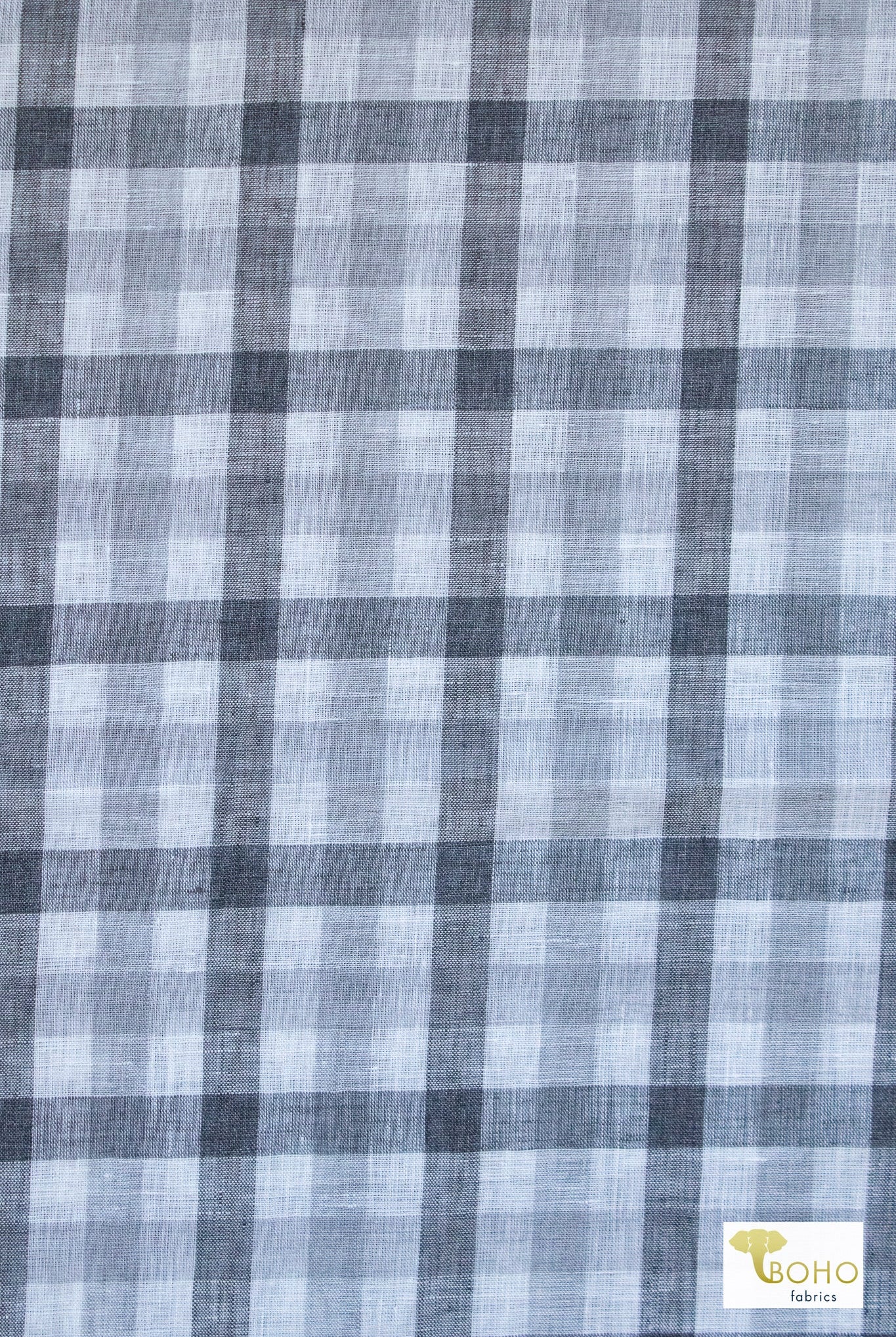 Gray Plaid, Woven Fabric - Boho Fabrics - Shirting, Woven
