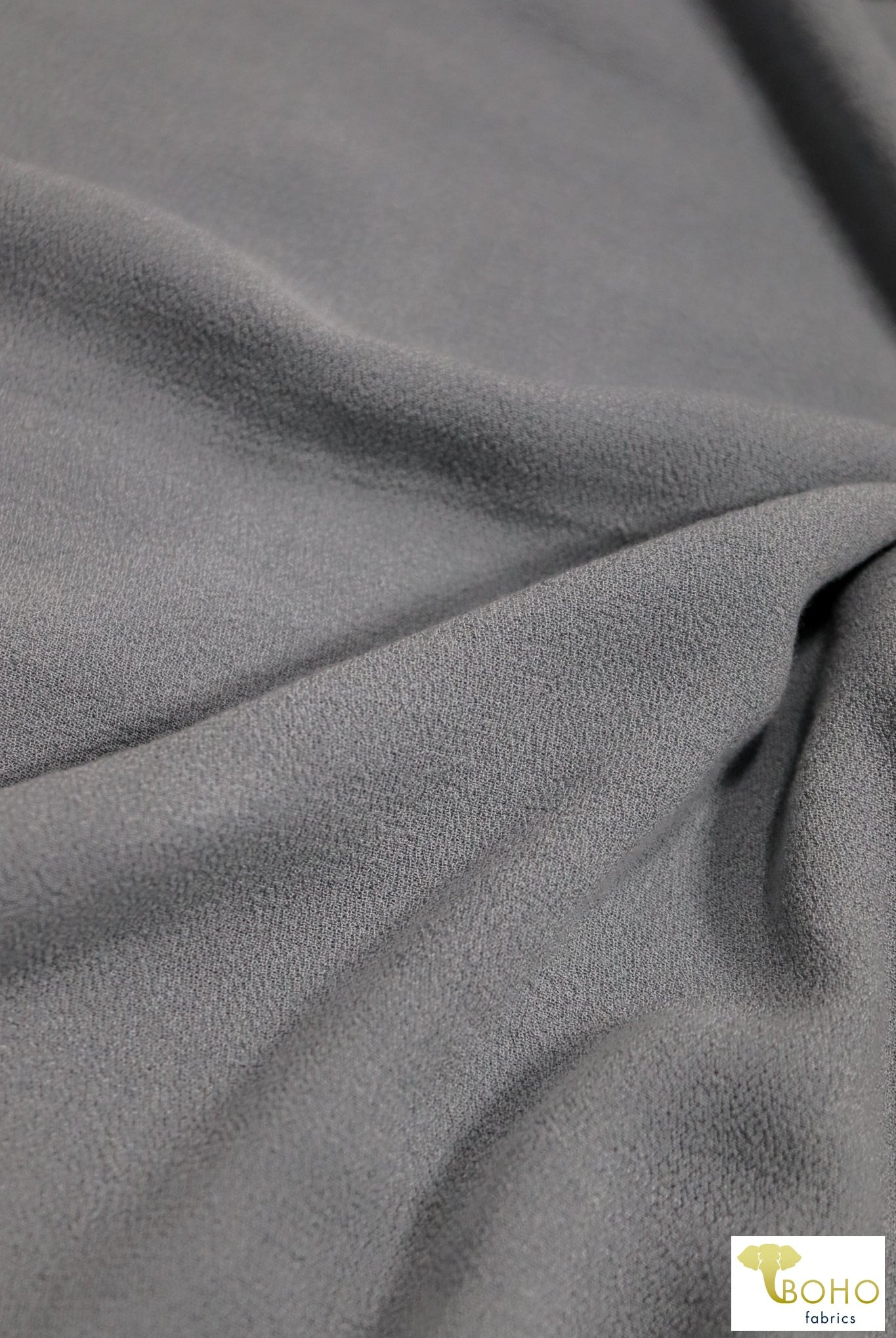 Gray Prism, Rayon Pebble Crepe Woven - Boho Fabrics