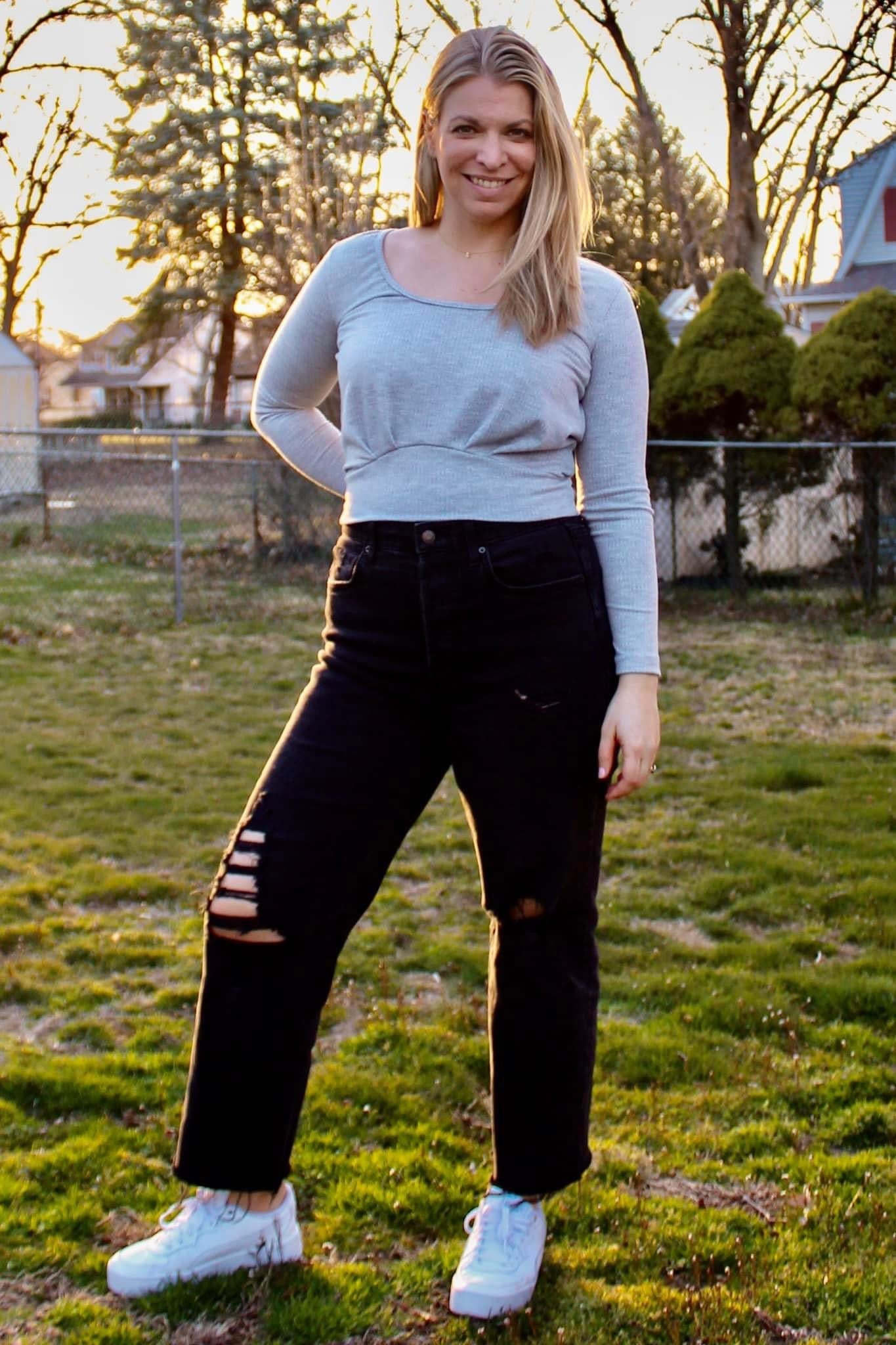 Gray Ruffle, Rib Knit Fabric - Boho Fabrics