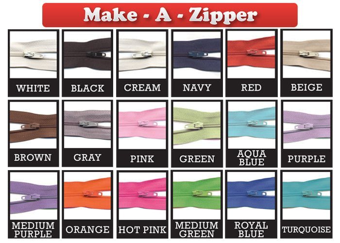Gray, Sullivans Make - A - Zipper Kit, 5.5 Yards - 12 Zipper Pulls - Boho Fabrics - Zippers