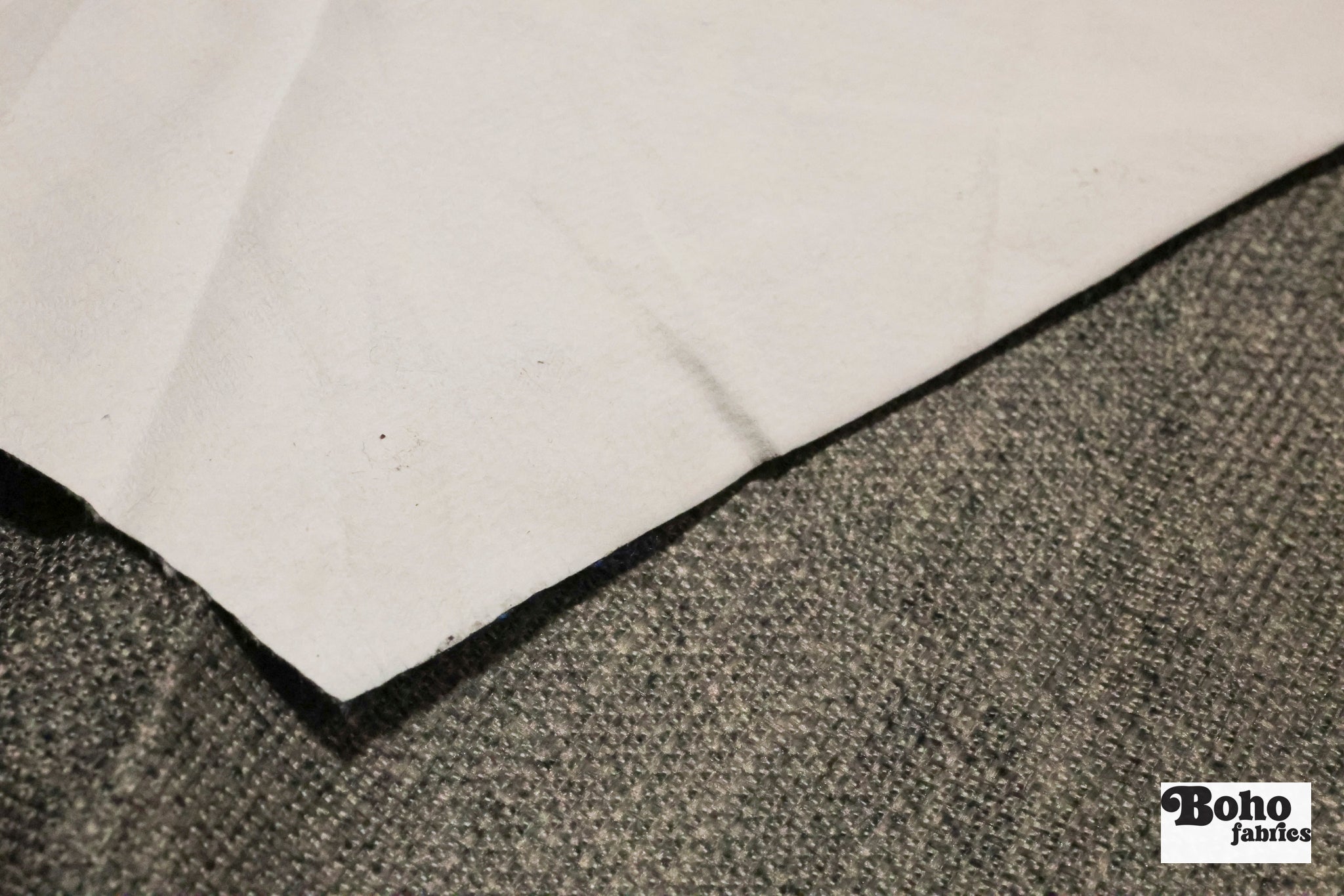 Gray, Textured Upholstery Vinyl Backed Woven Fabric *DEADSTOCK CLOSEOUT* - Boho Fabrics - Woven Fabric