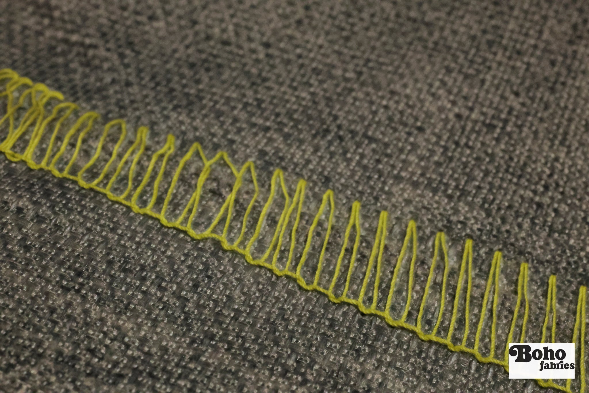 Gray, Textured Upholstery Vinyl Backed Woven Fabric *DEADSTOCK CLOSEOUT* - Boho Fabrics - Woven Fabric