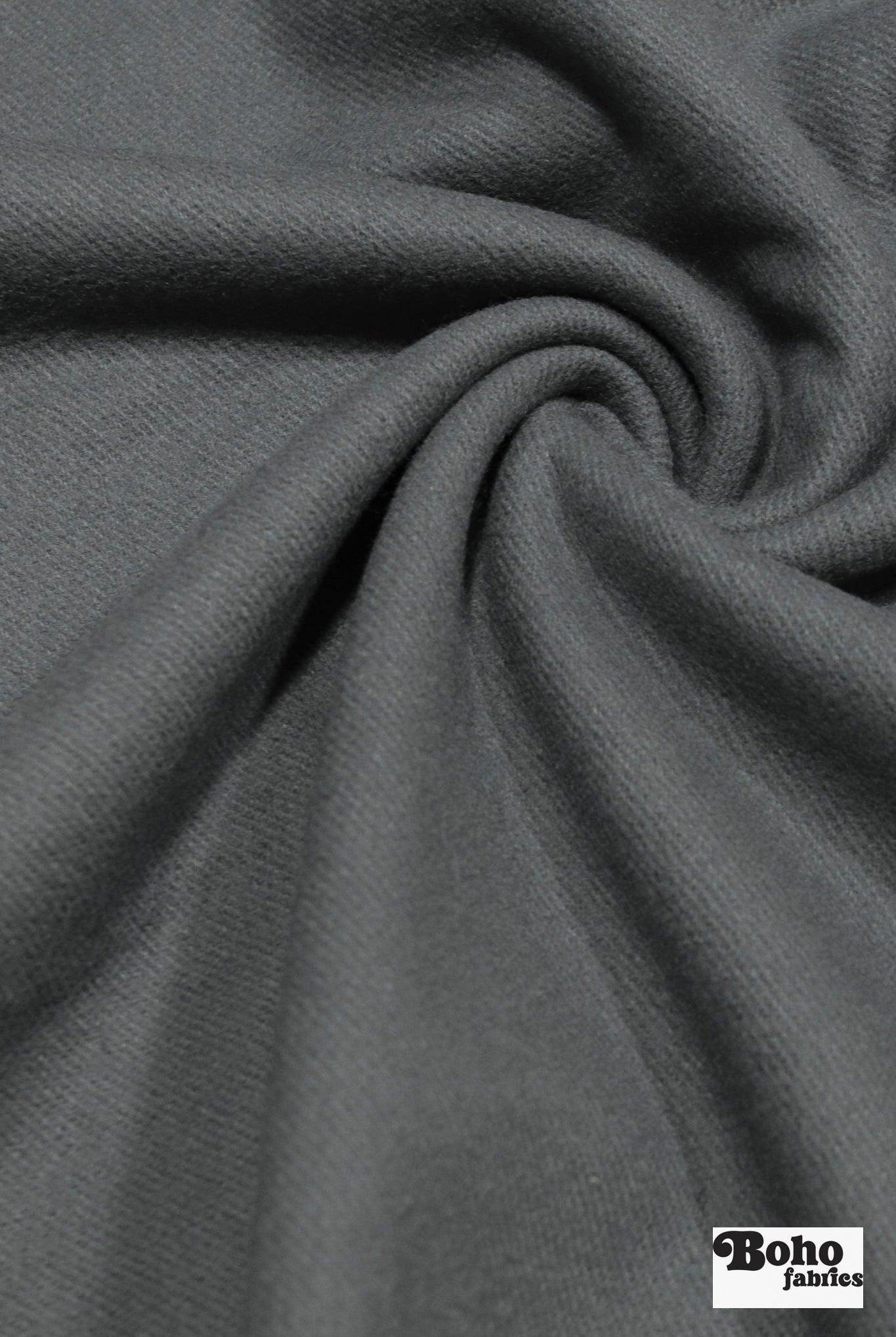 Gray (twill) Italian Wool Coating Fabric - Boho Fabrics - Wool Coating, Woven