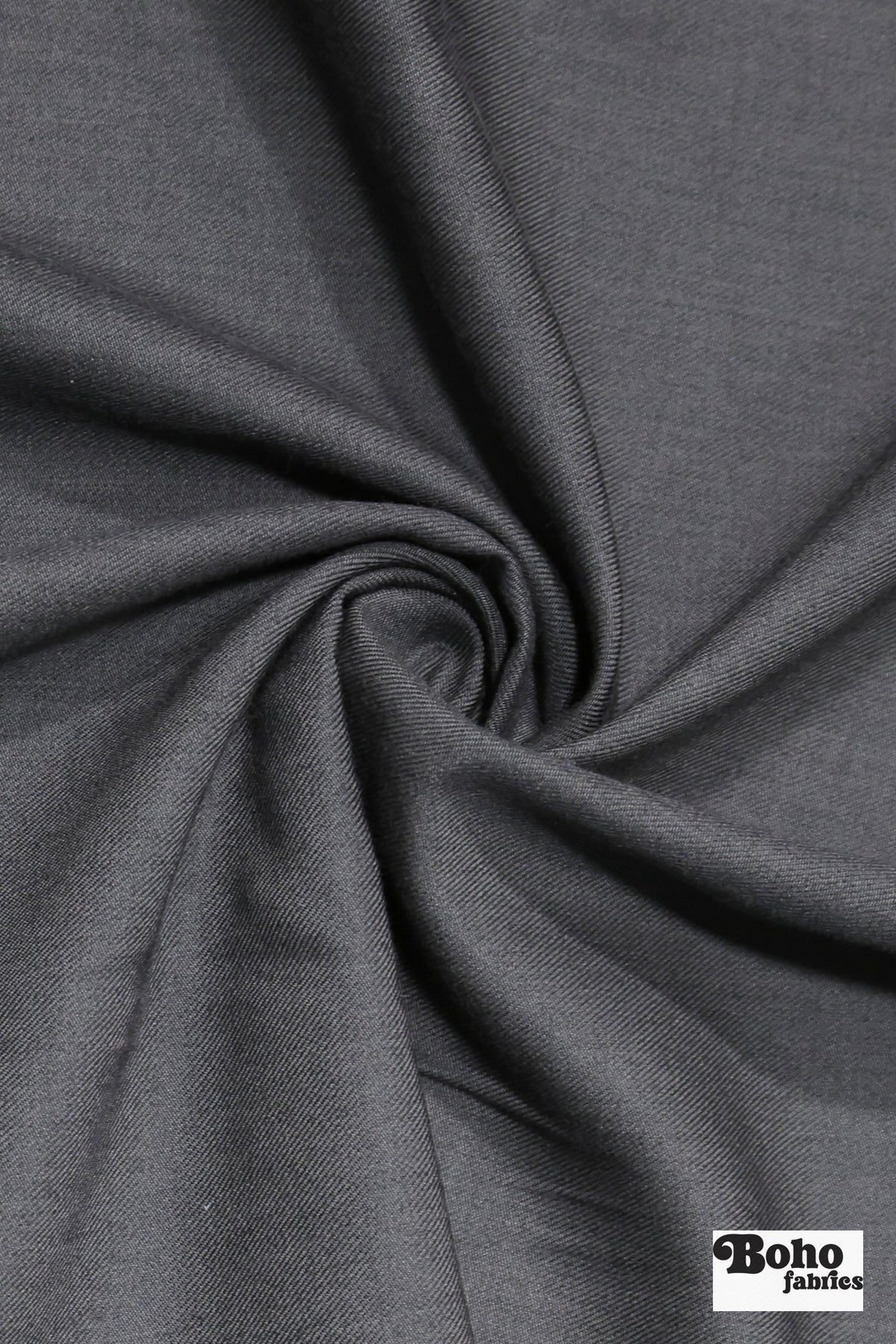 Gray Twill Wool Suiting Woven Fabric - Boho Fabrics - Woven, Fabric