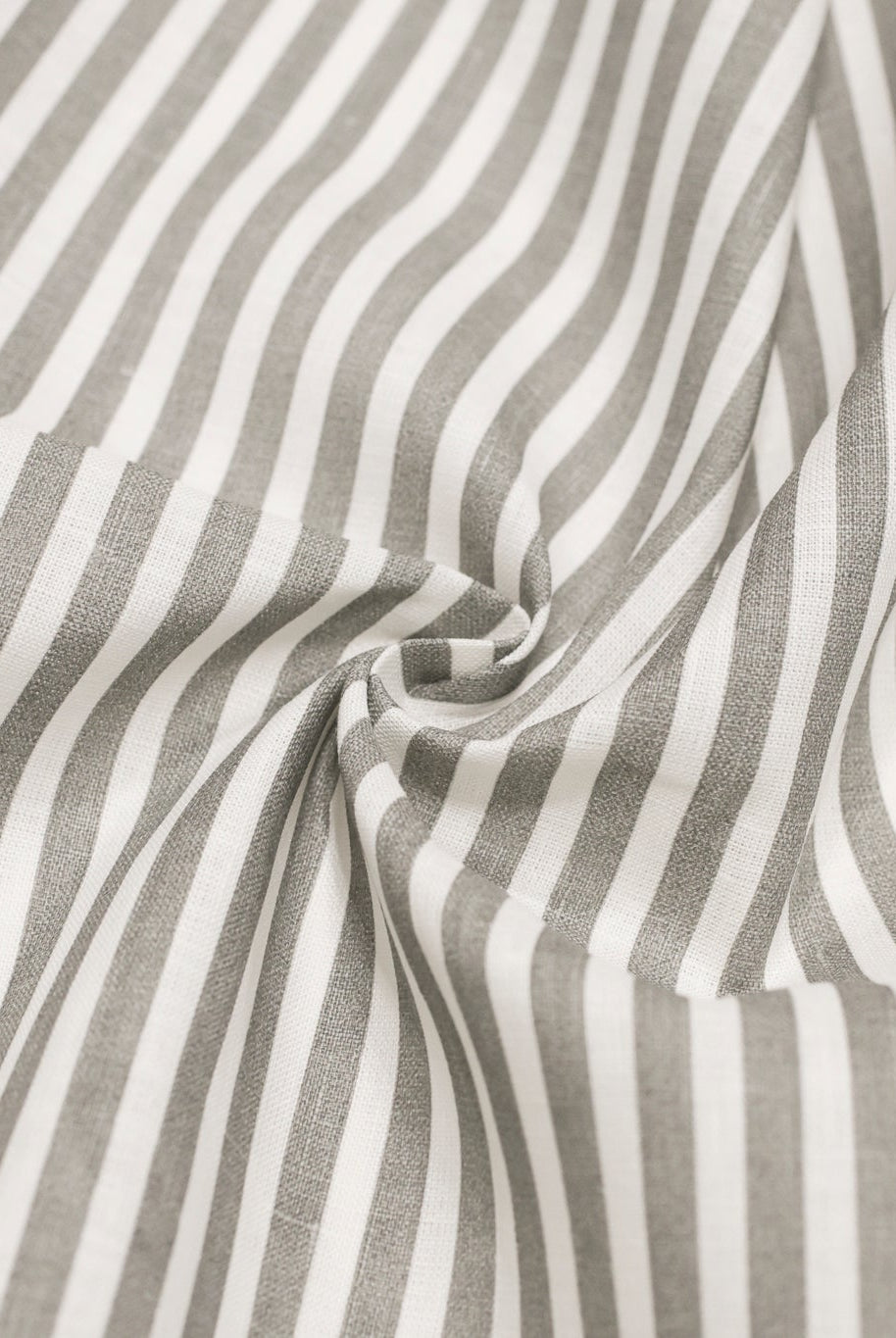 Gray & White, Striped Canvas Woven Fabric - Boho Fabrics - Woven Fabric