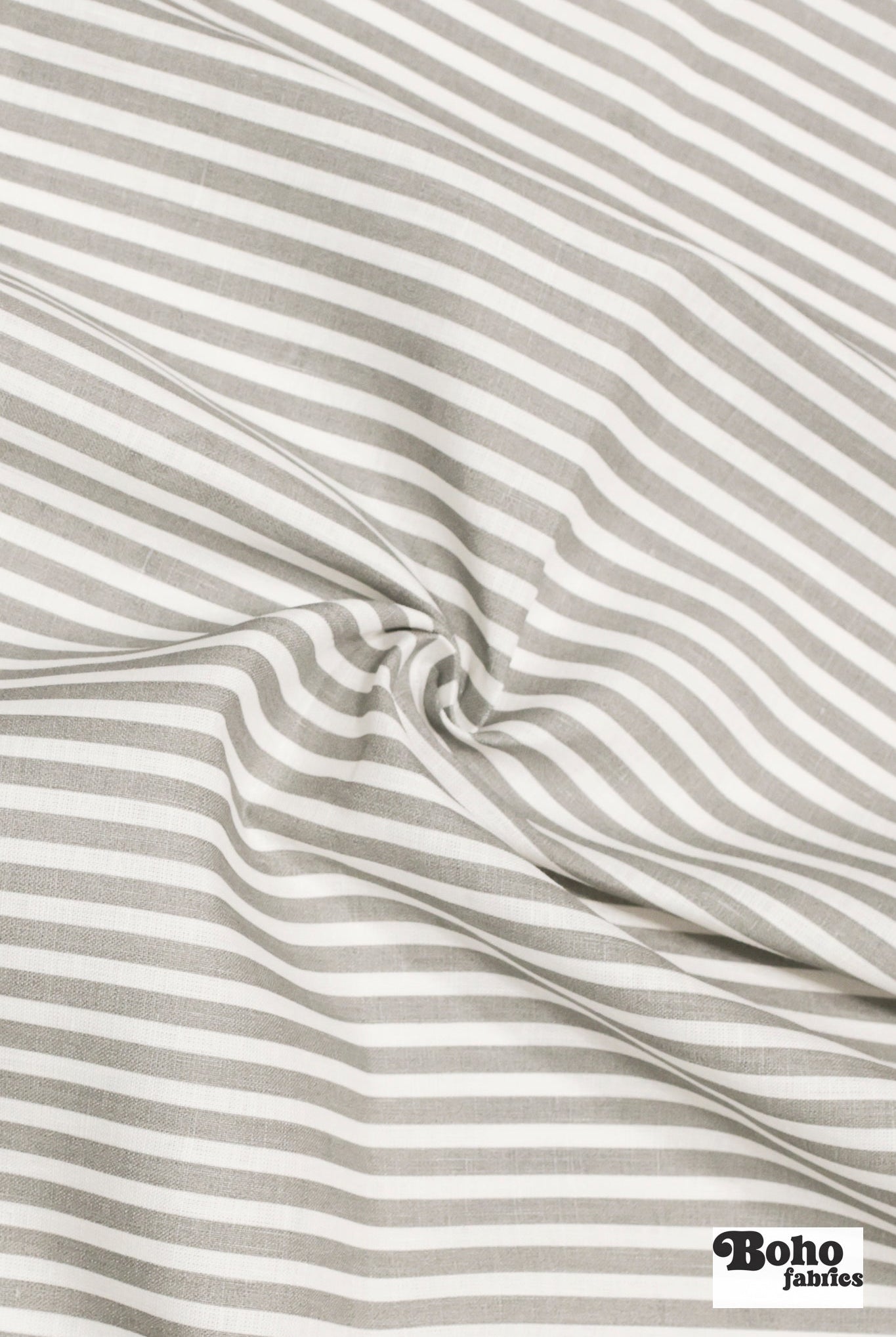 Gray & White, Striped Canvas Woven Fabric - Boho Fabrics - Woven Fabric