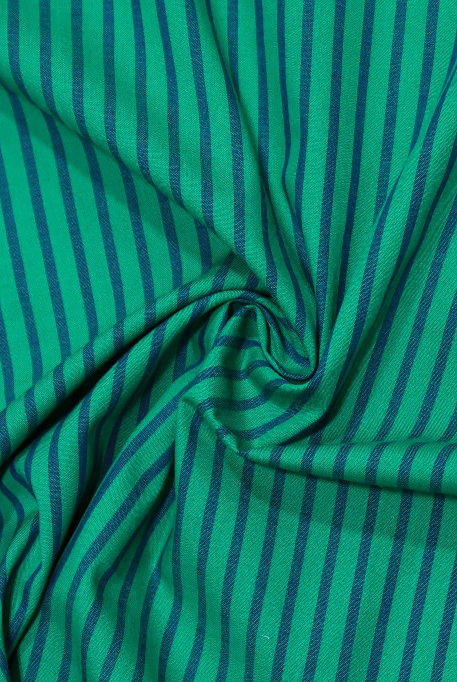 Green & Navy Stripes Woven Fabric - Boho Fabrics - Woven Fabric