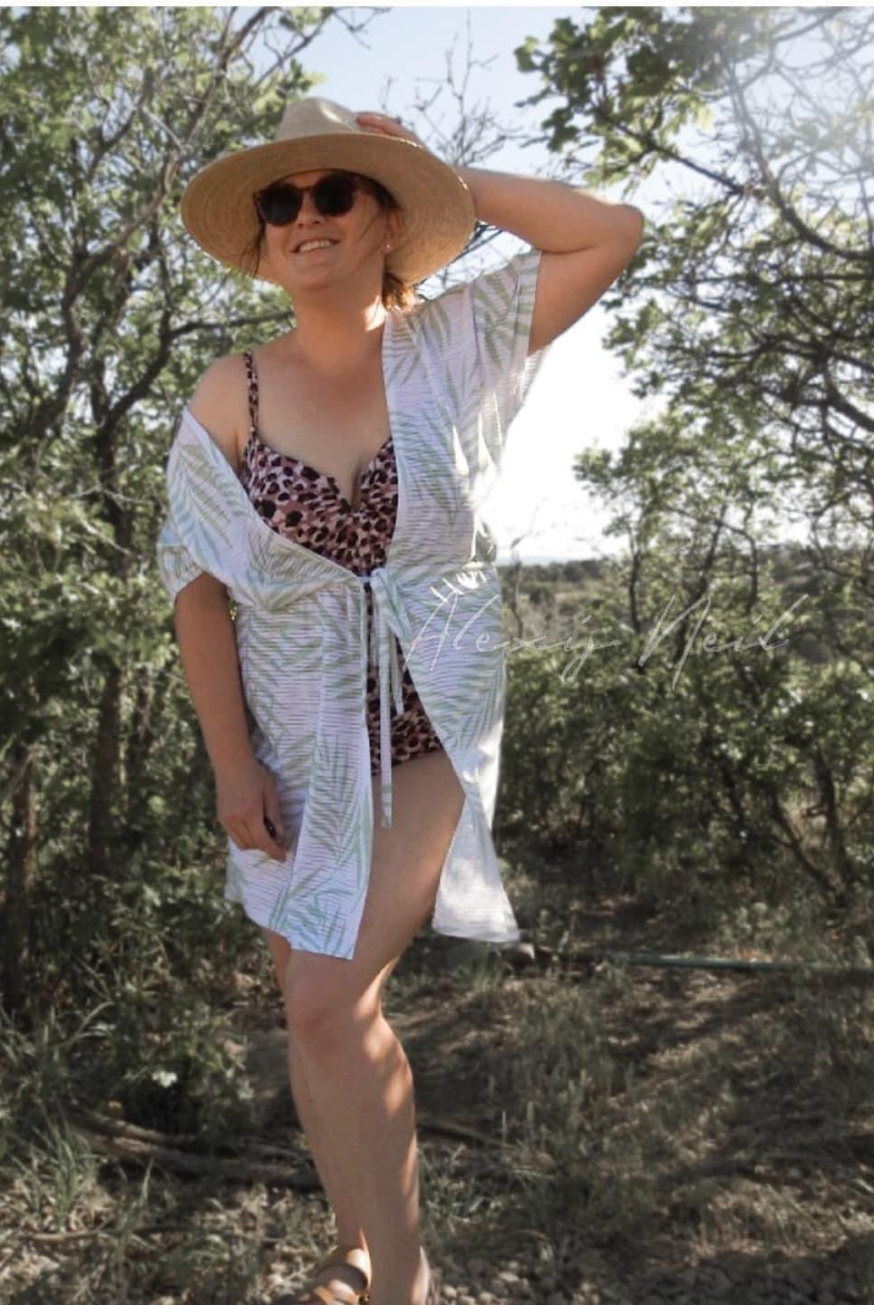 Green Palms, Burnout Jersey Knit. JER-P-108-GRN - Boho Fabrics