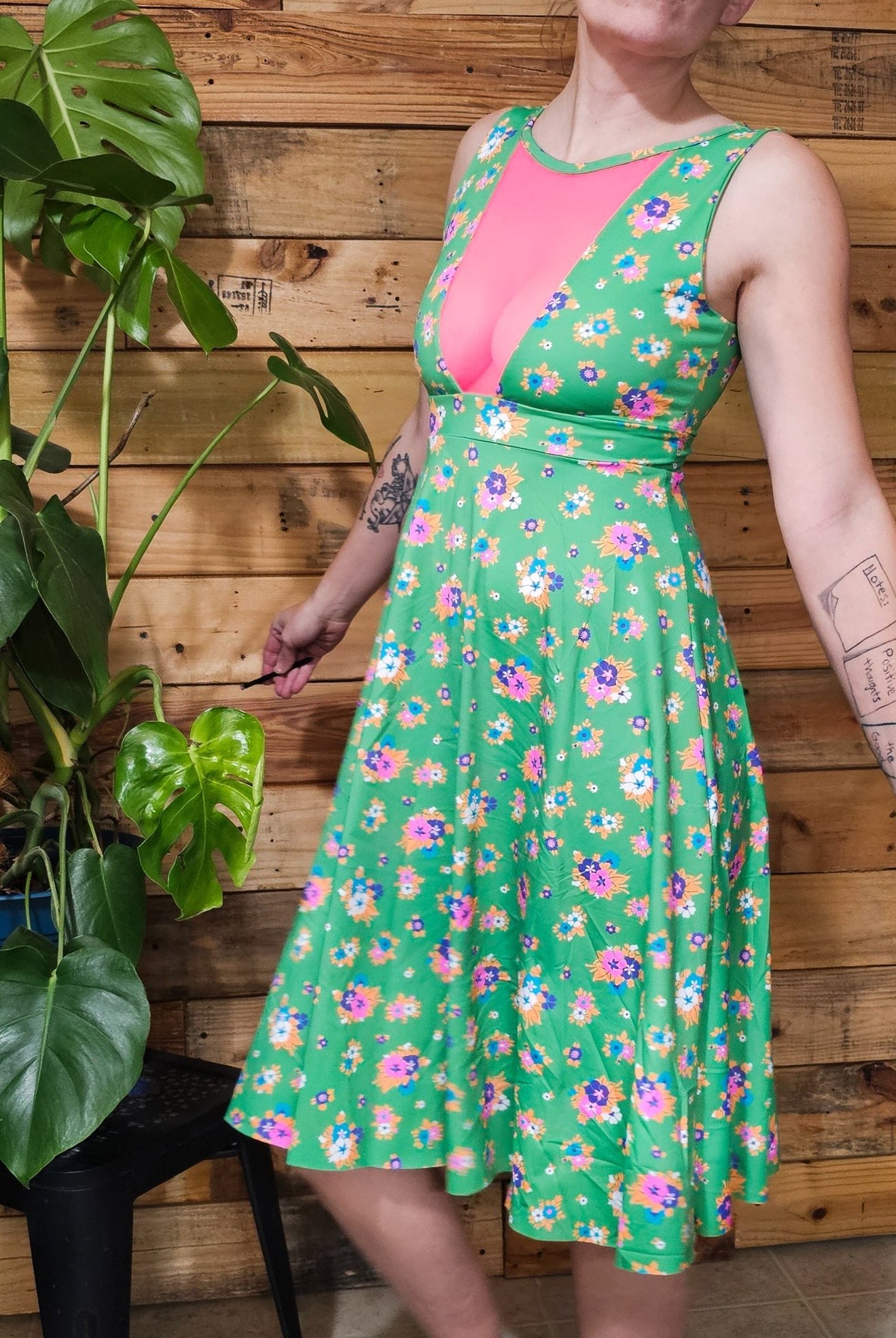 Green Picnic, Printed Athletic Knit Fabric - Boho Fabrics - Athletic Knit Fabric