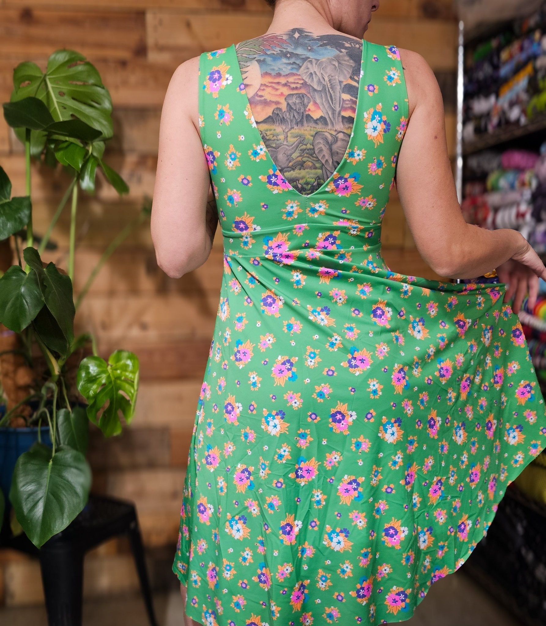 Green Picnic, Printed Athletic Knit Fabric - Boho Fabrics - Athletic Knit Fabric