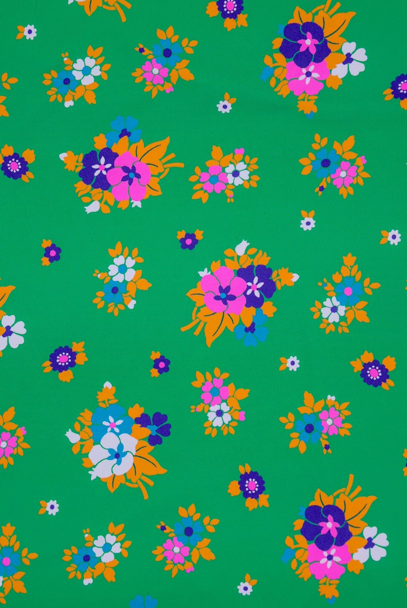 Green Picnic, Printed Athletic Knit Fabric - Boho Fabrics - Athletic Knit Fabric
