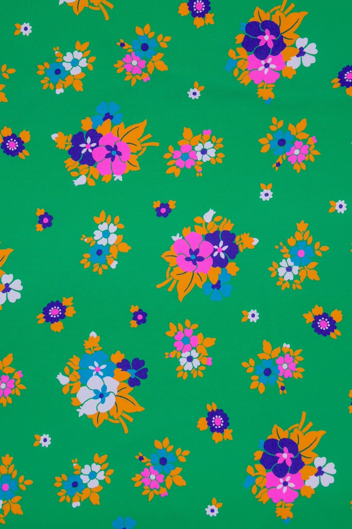 Green Picnic, Printed Athletic Knit Fabric - Boho Fabrics - Athletic Knit Fabric