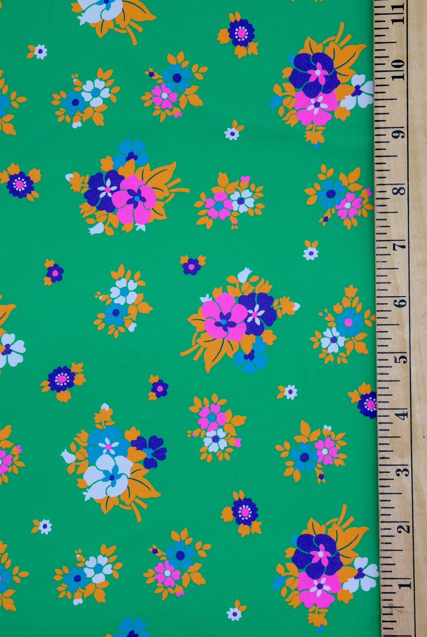 Green Picnic, Printed Athletic Knit Fabric - Boho Fabrics - Athletic Knit Fabric