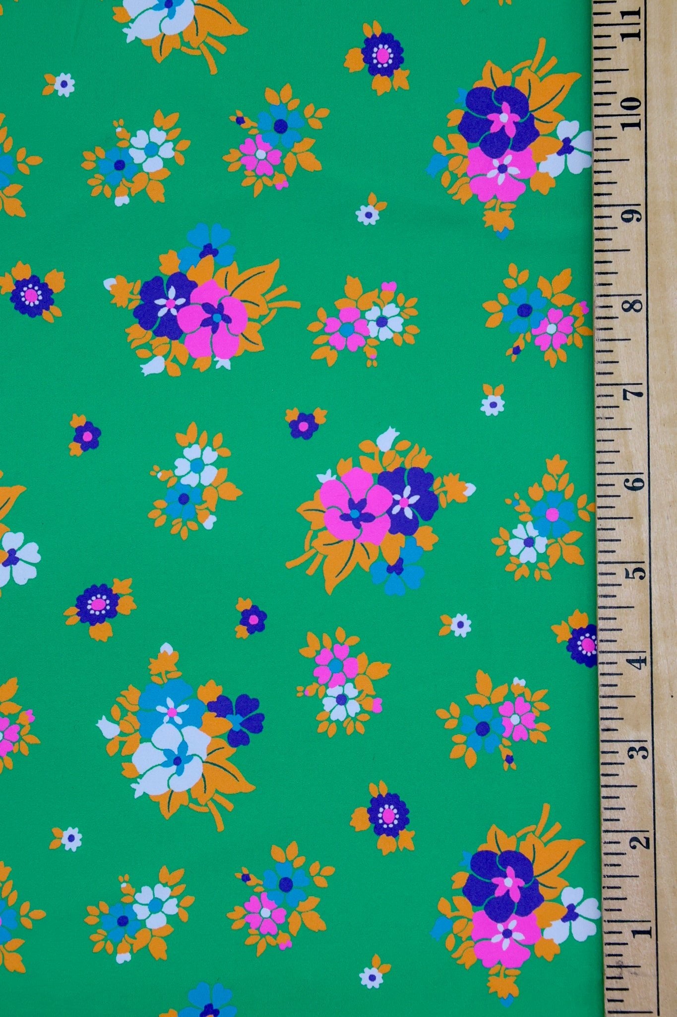 Green Picnic, Printed Athletic Knit Fabric - Boho Fabrics - Athletic Knit Fabric