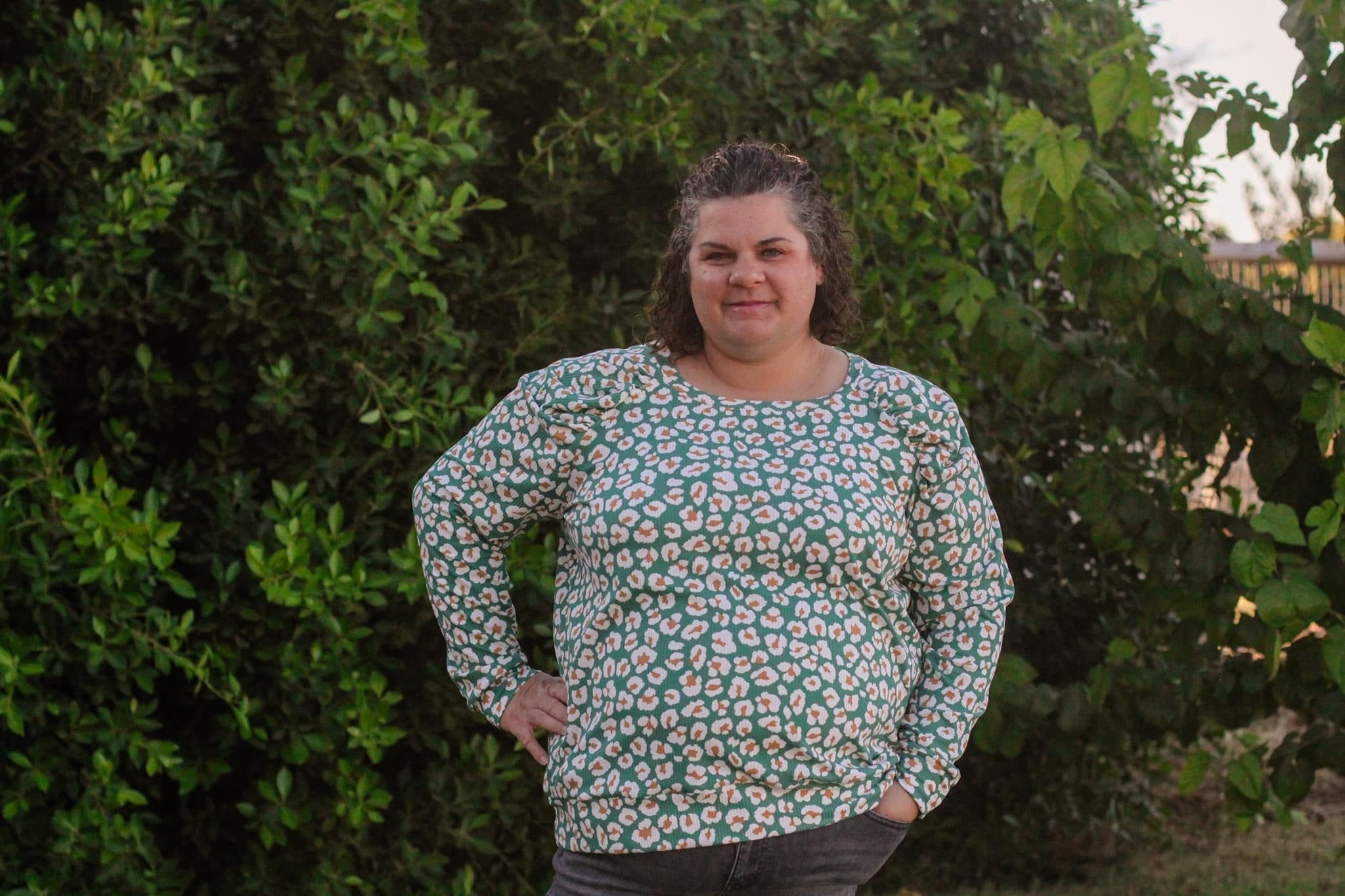 Green Teal Leopard, Printed Rib Knit Fabric - Boho Fabrics