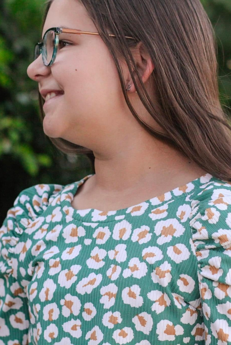 Green Teal Leopard, Printed Rib Knit Fabric - Boho Fabrics