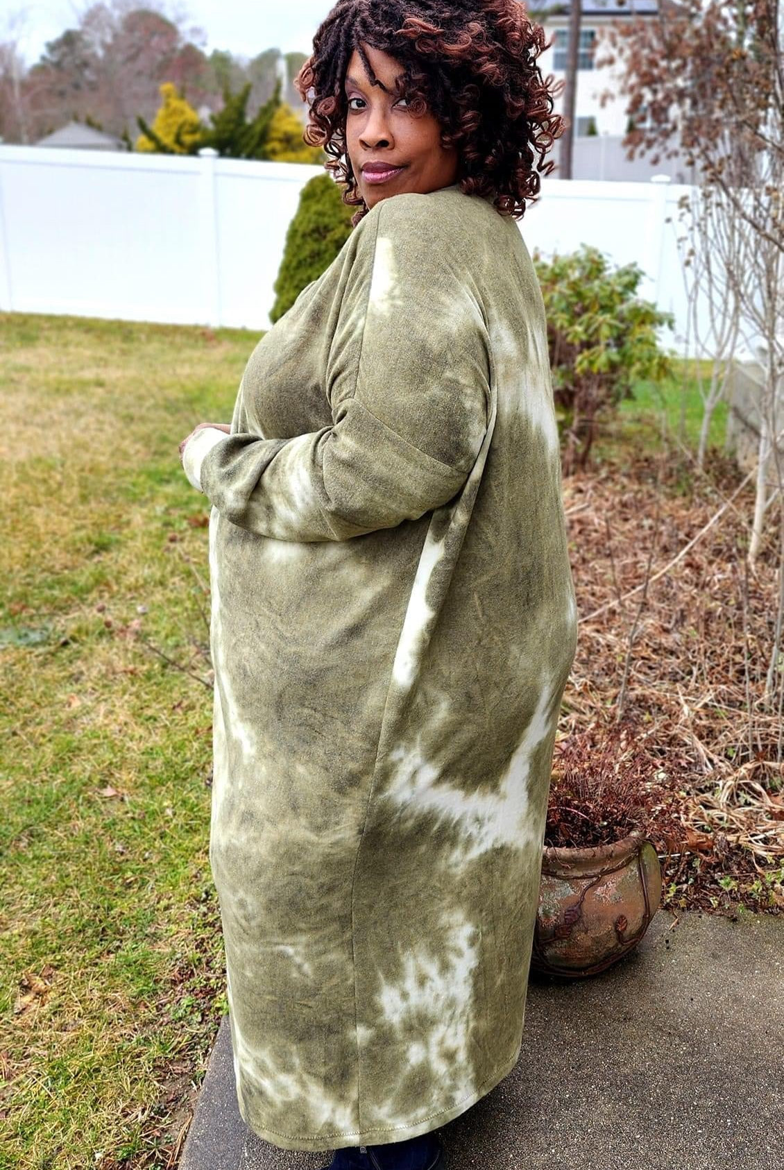 Green Tie Dye, Brushed Printed Sweater Knit Fabric - Boho Fabrics - Sweater Prints, Knit Fabric