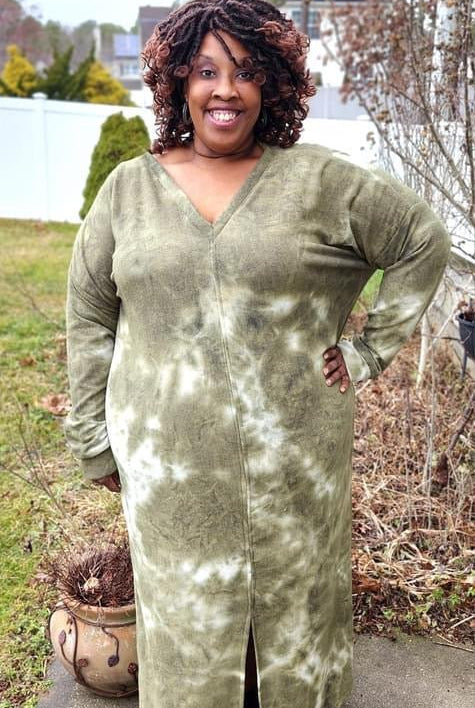 Green Tie Dye, Brushed Printed Sweater Knit Fabric - Boho Fabrics - Sweater Prints, Knit Fabric