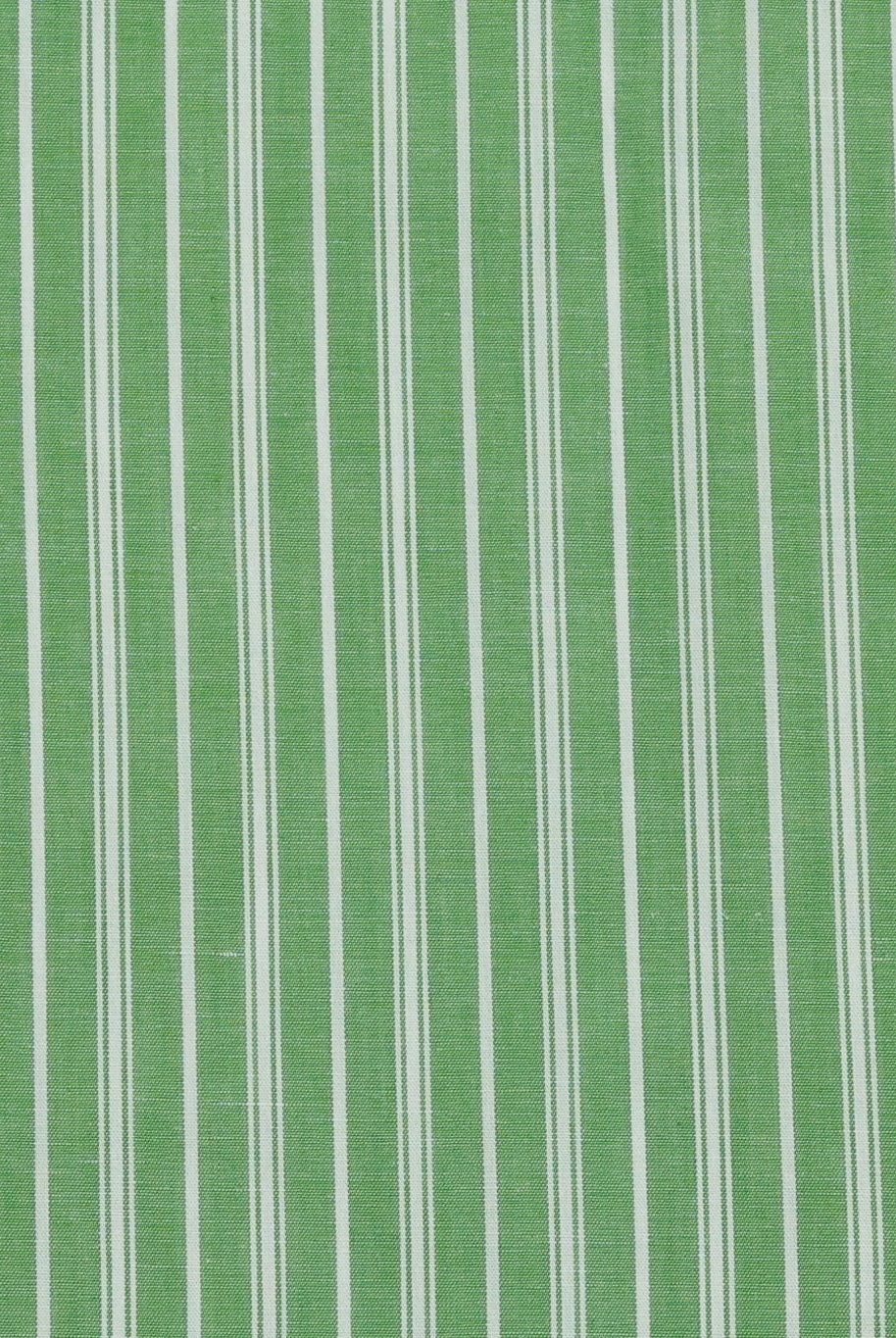 Green with Thin White Stripes Cotton Shirting Woven Fabric - Boho Fabrics - Woven, Fabric
