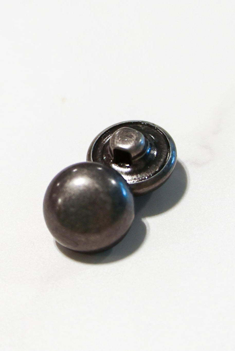Gunmetal Dome Metal Shank Buttons. 18L (11.5mm / 7/16") - Boho Fabrics - Buttons & Snaps