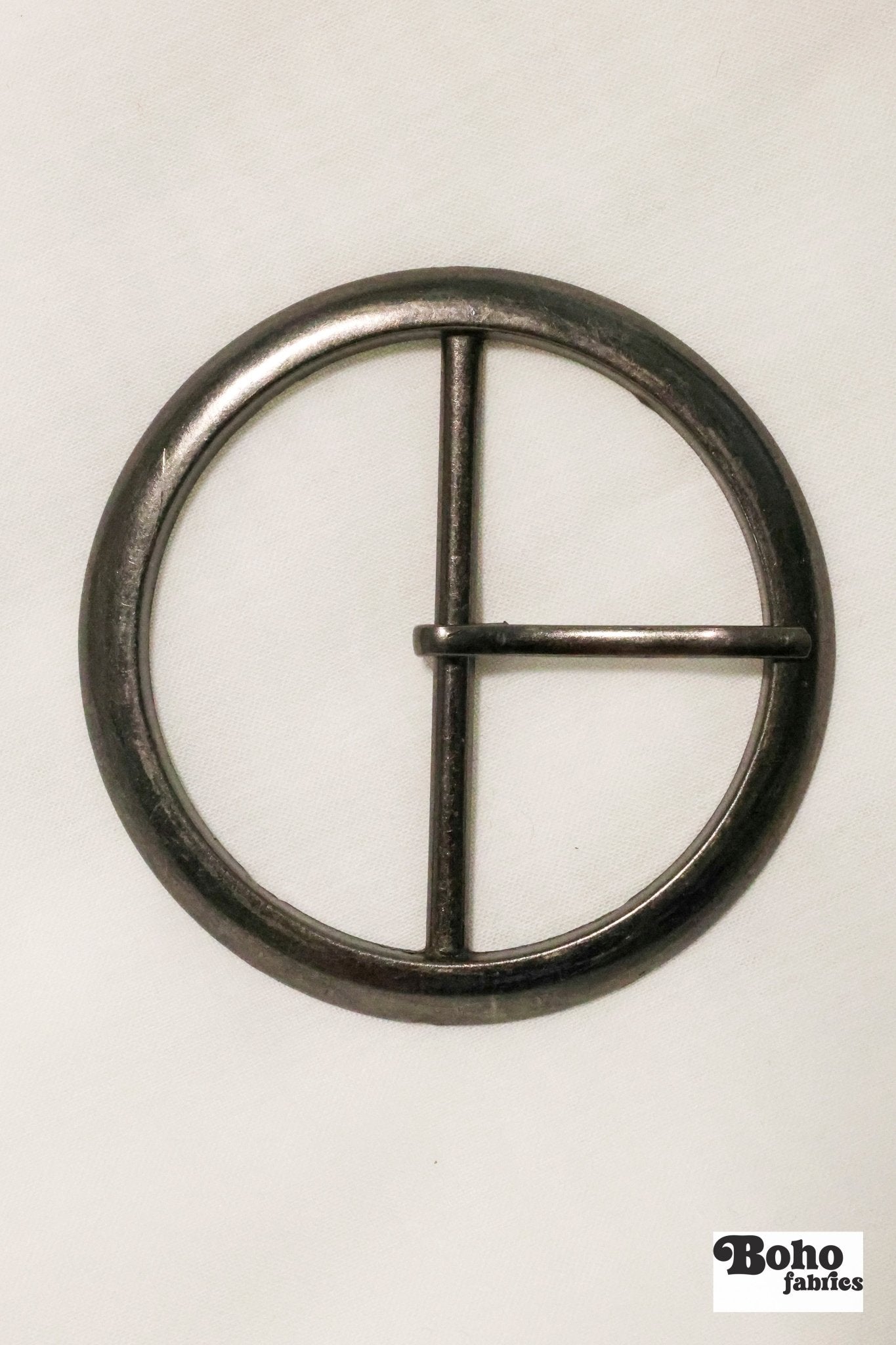 Gunmetal Round Slide with Prong – 2.25" Inner Width - Boho Fabrics - Bag Hardware