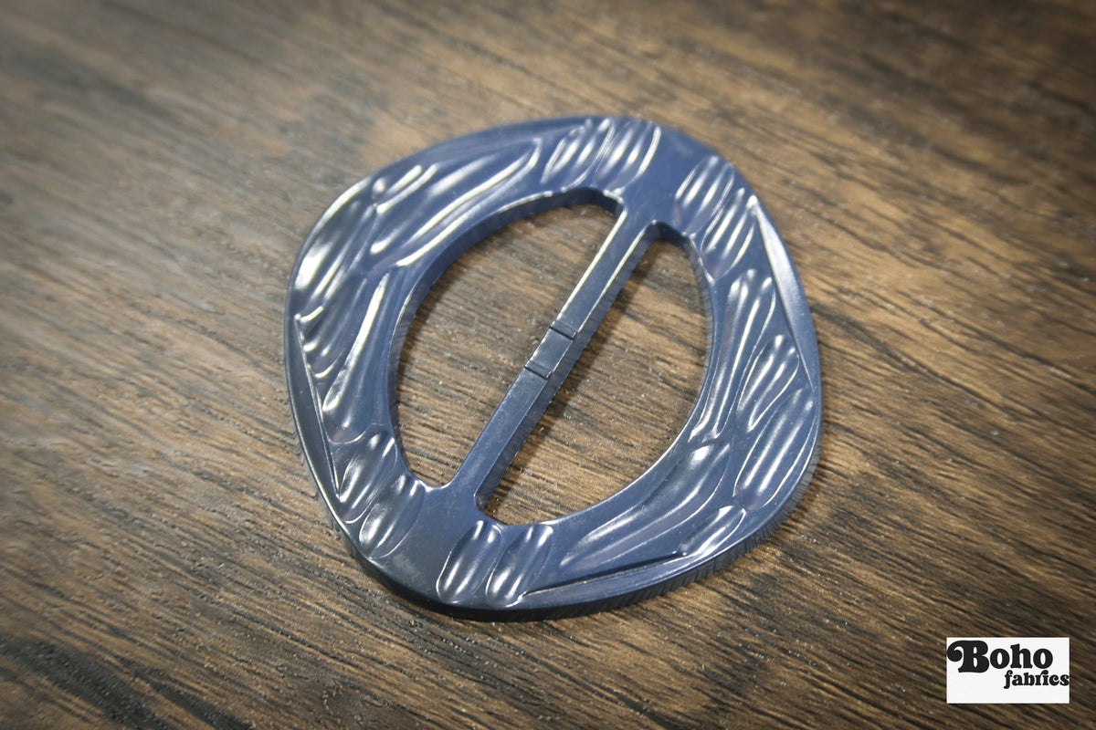 Harlequin – 1930s Art Deco Casein Belt & Scarf Slide Buckle | Midnight Blue - Boho Fabrics - Buckles & Slides