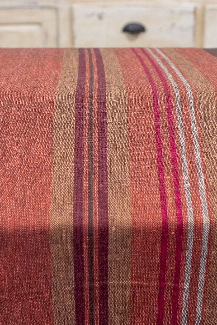 Harvest Stripes, Linen Woven Fabric - Boho Fabrics - Linen, Woven