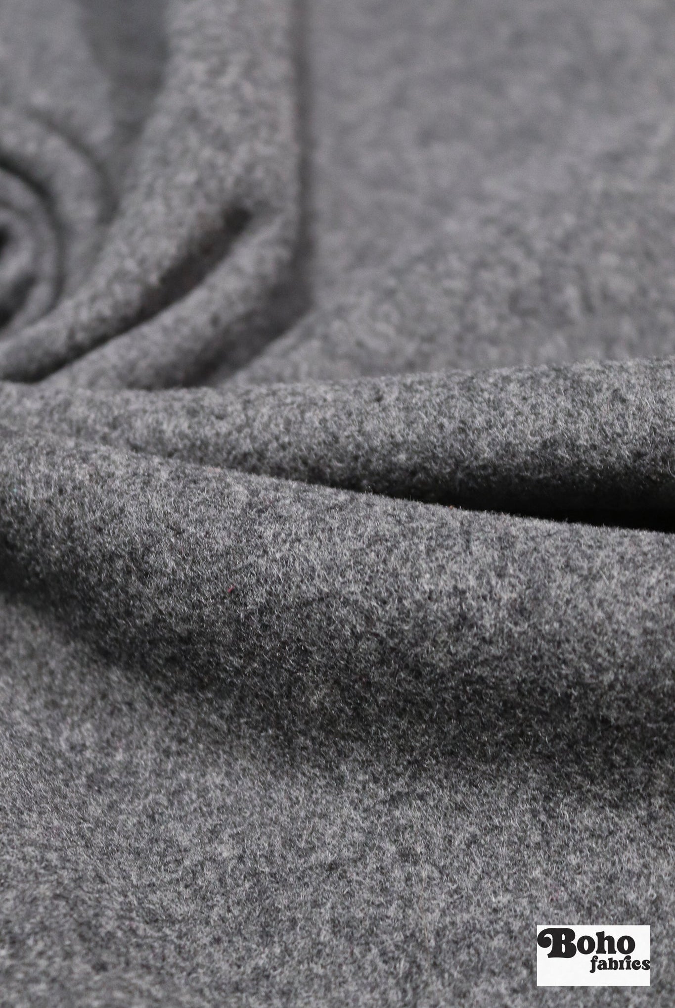 Heather Gray, Twill Italian Wool Coating Fabric - Boho Fabrics - Wool Coating, Woven