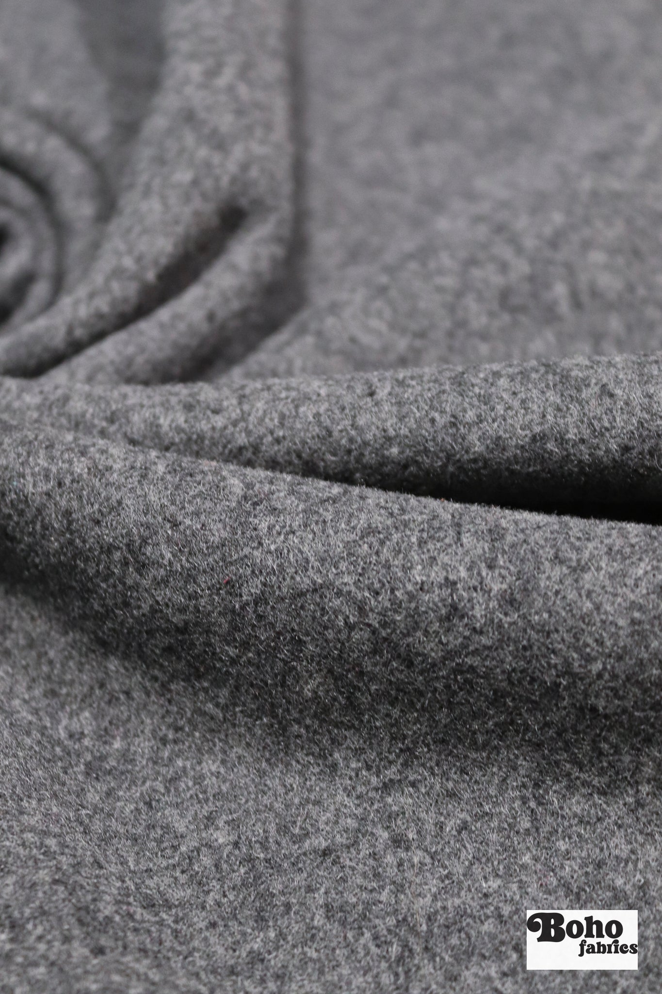 Heather Gray, Twill Italian Wool Coating Fabric - Boho Fabrics - Wool Coating, Woven