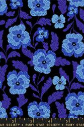 Hello Alice in Black by Sarah Watts for Ruby Star Society – 100% Cotton Fabric – RS2126 16 - Boho Fabrics - Quilting Cotton, Woven