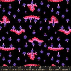 Hello Alice in Black by Sarah Watts for Ruby Star Society – 100% Cotton Fabric – RS2127 13 - Boho Fabrics - Quilting Cotton, Woven
